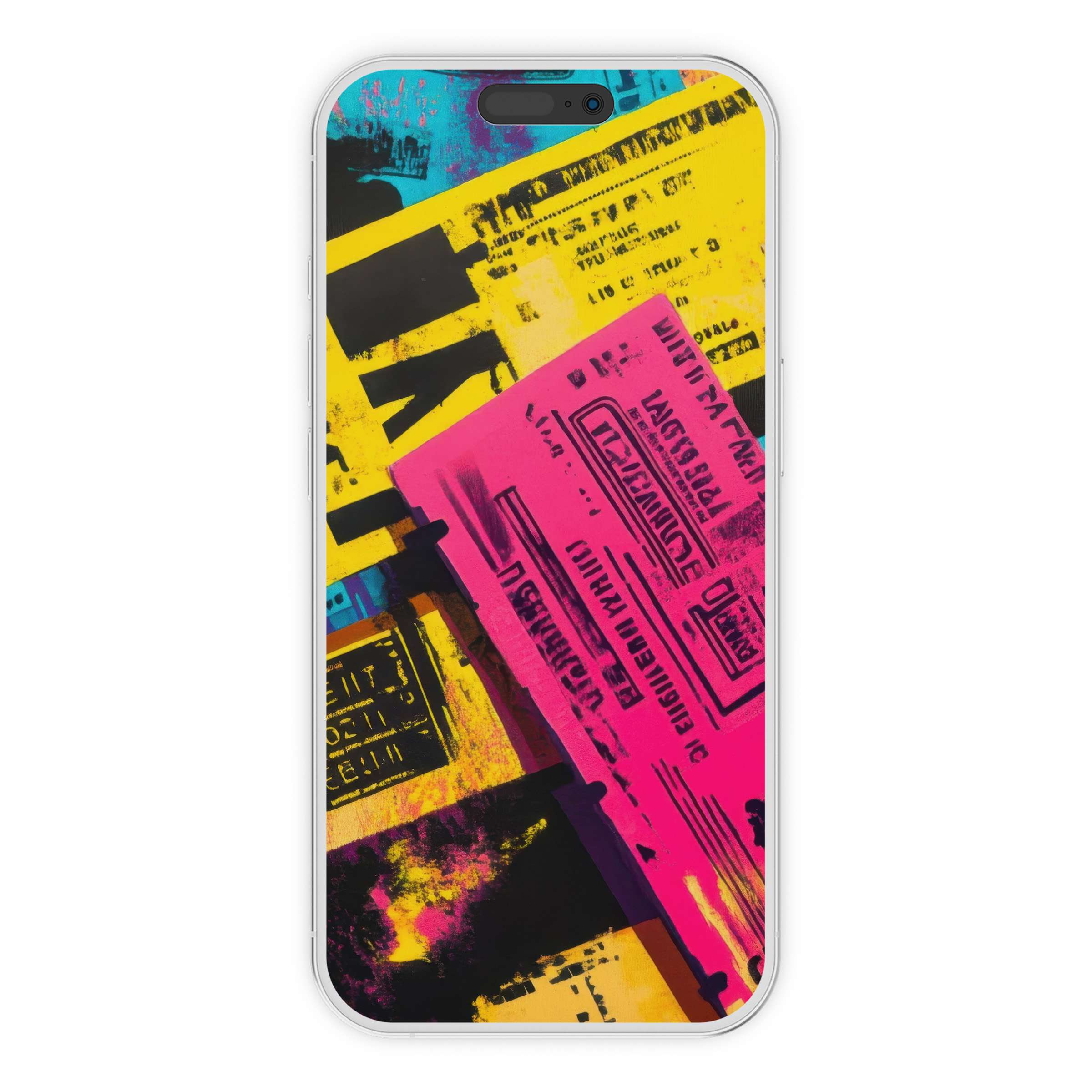 Vibrant pop art iPhone wallpaper offers an inspiring digital download with bold textures, perfect for phone background aesthetics