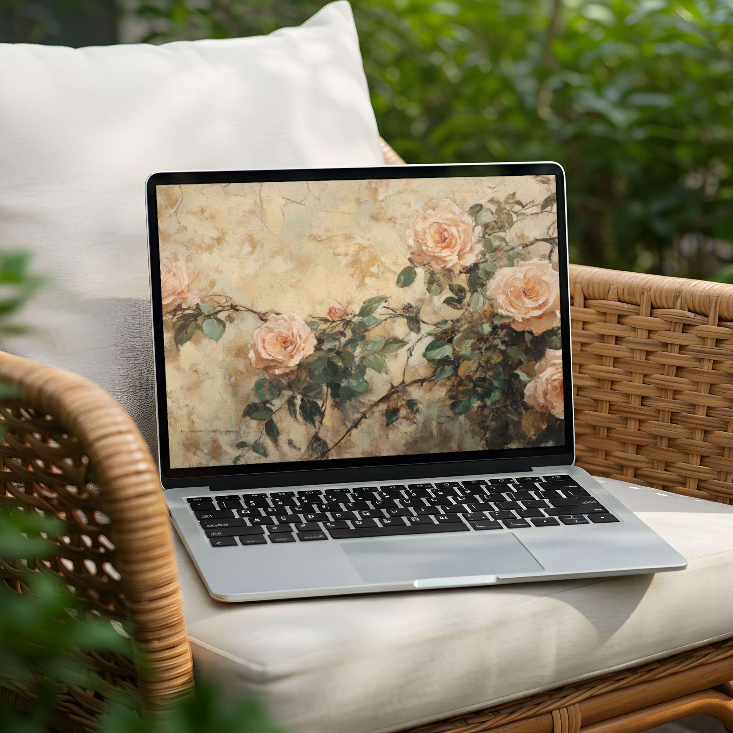 Elegant floral desktop background for PC and Laptop offers instant download to inspire calm and mindfulness with artistic charm
