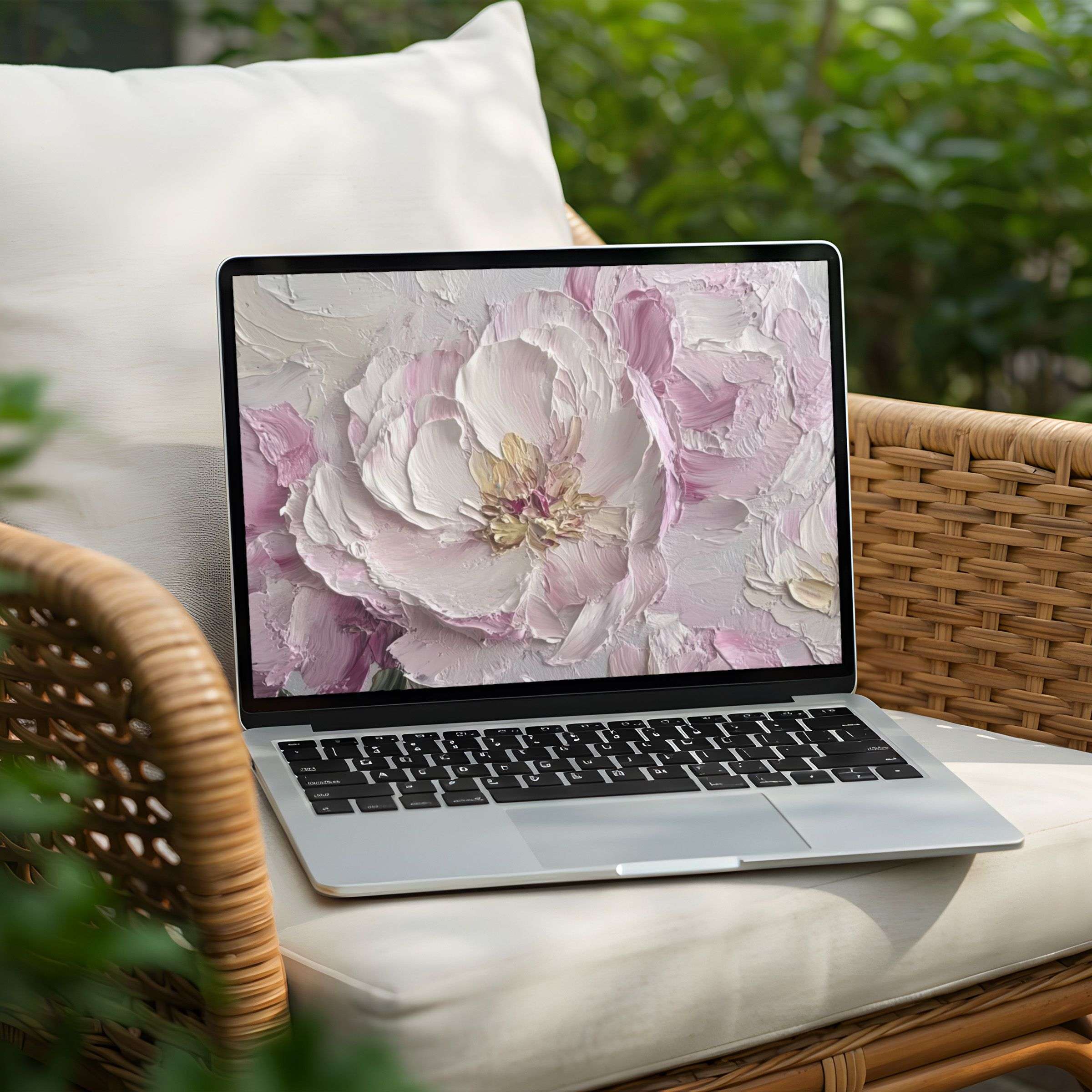 Elegant pink floral desktop background for instant download offers calm inspiration for your PC or Laptop creating mindfulness
