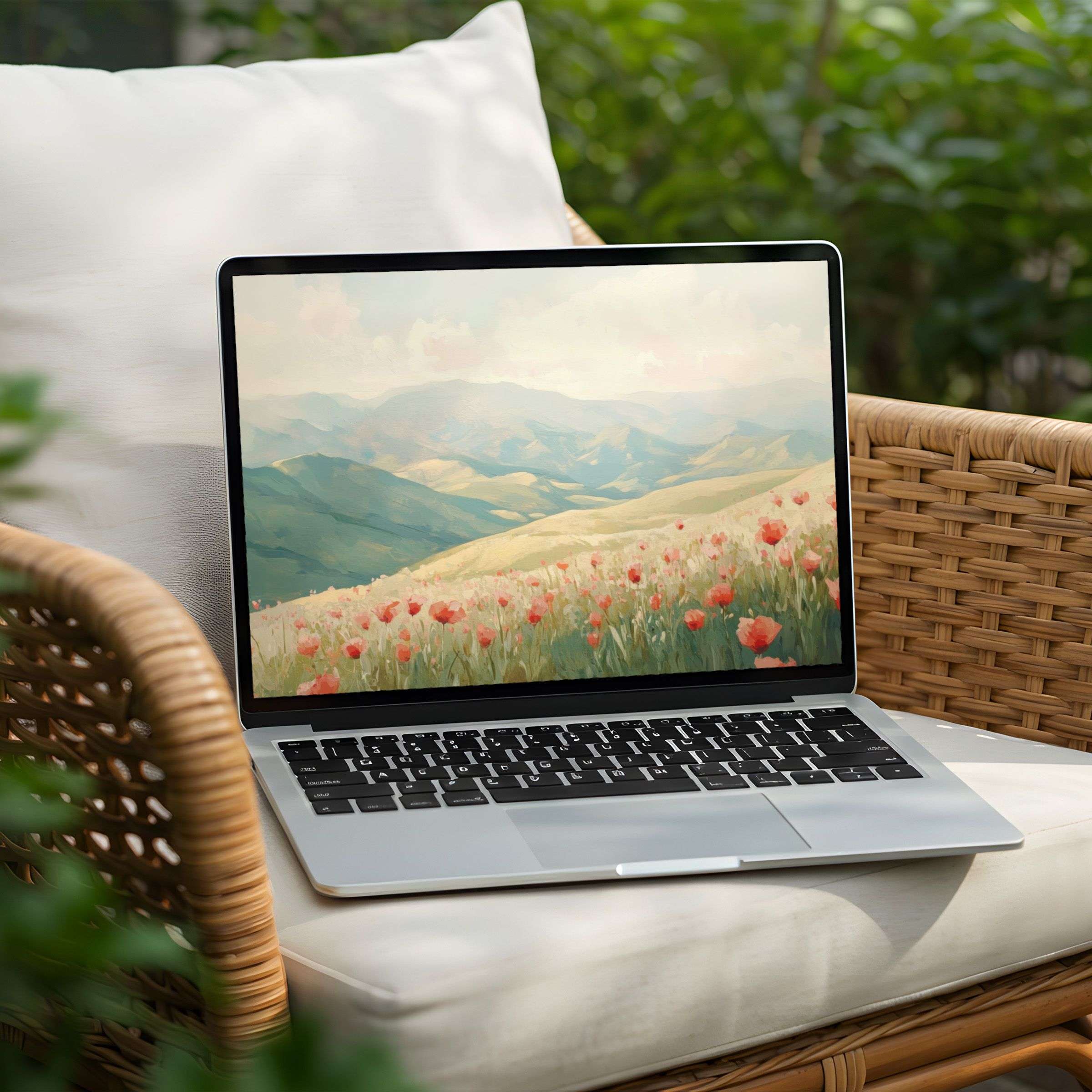 Tranquil landscape desktop background for PC and Laptop inspiring mindfulness and elegance instant download for serene design