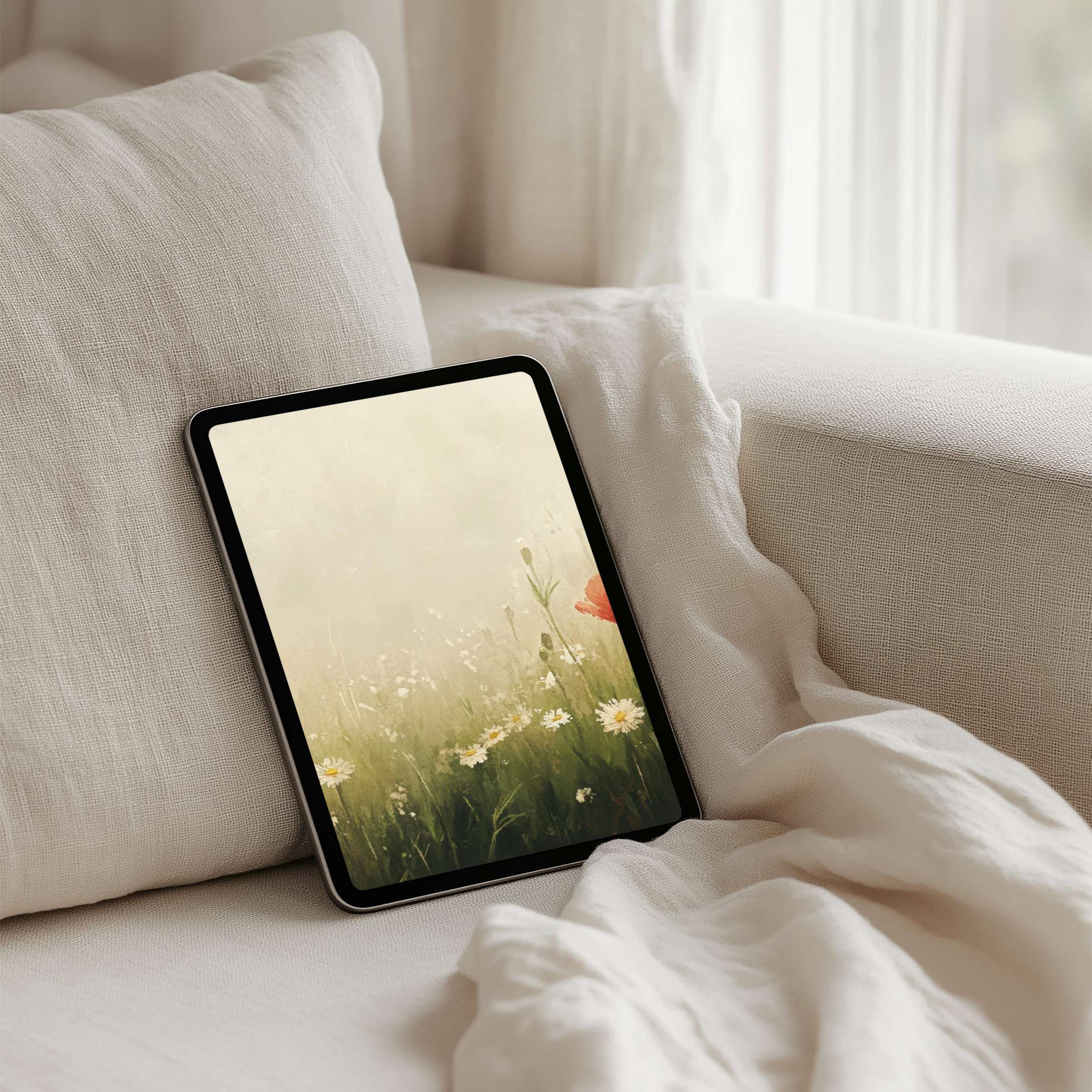 Elegant wildflower iPad background for instant download brings calm and inspiration to any tablet setting enhancing mindfulness