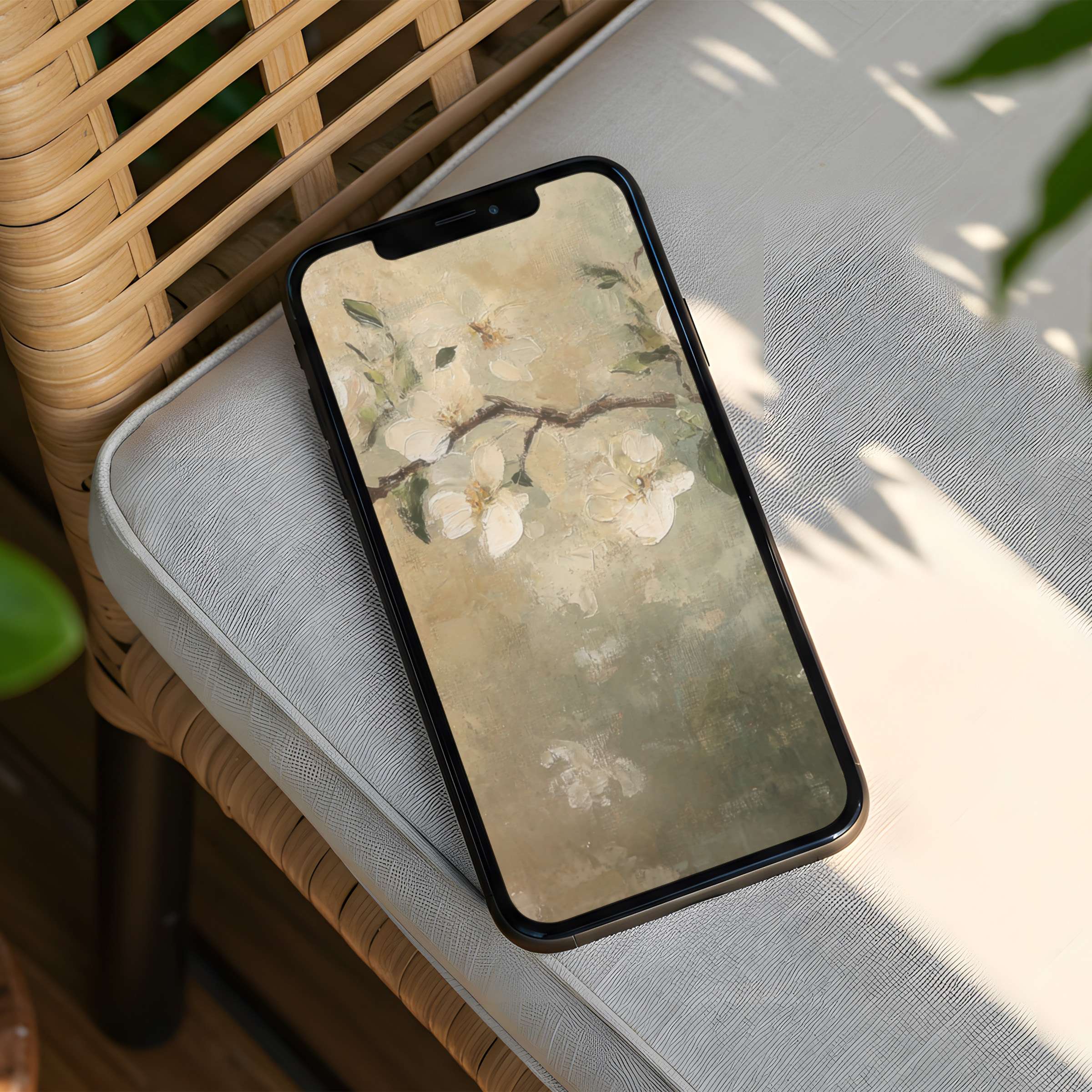 Elegant floral iPhone background in soothing pastels inspires calm and mindfulness with instant download for any phone user