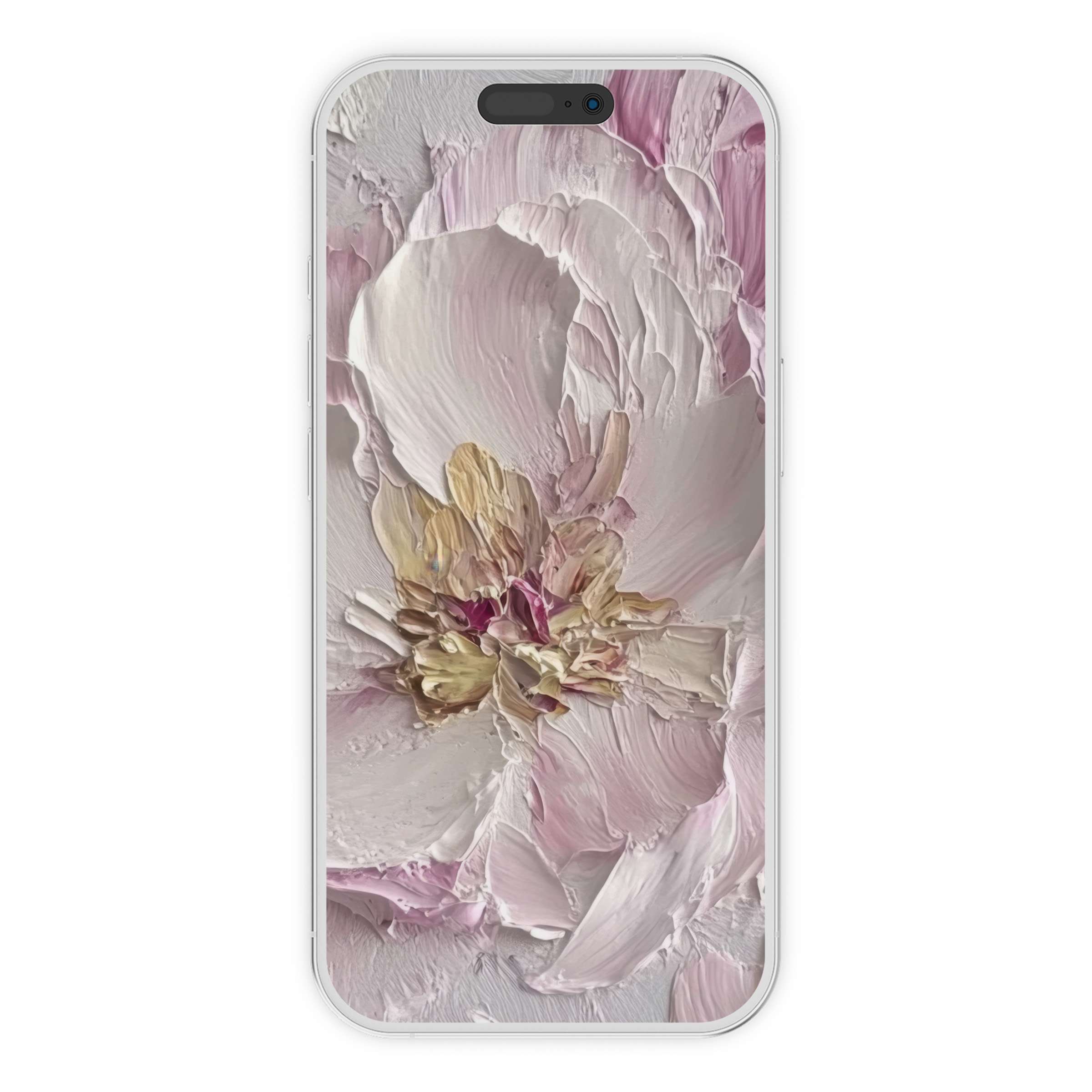 Elegant spring iPhone wallpaper featuring textured pastel petals for a serene phone background digital download suitable for any mobile