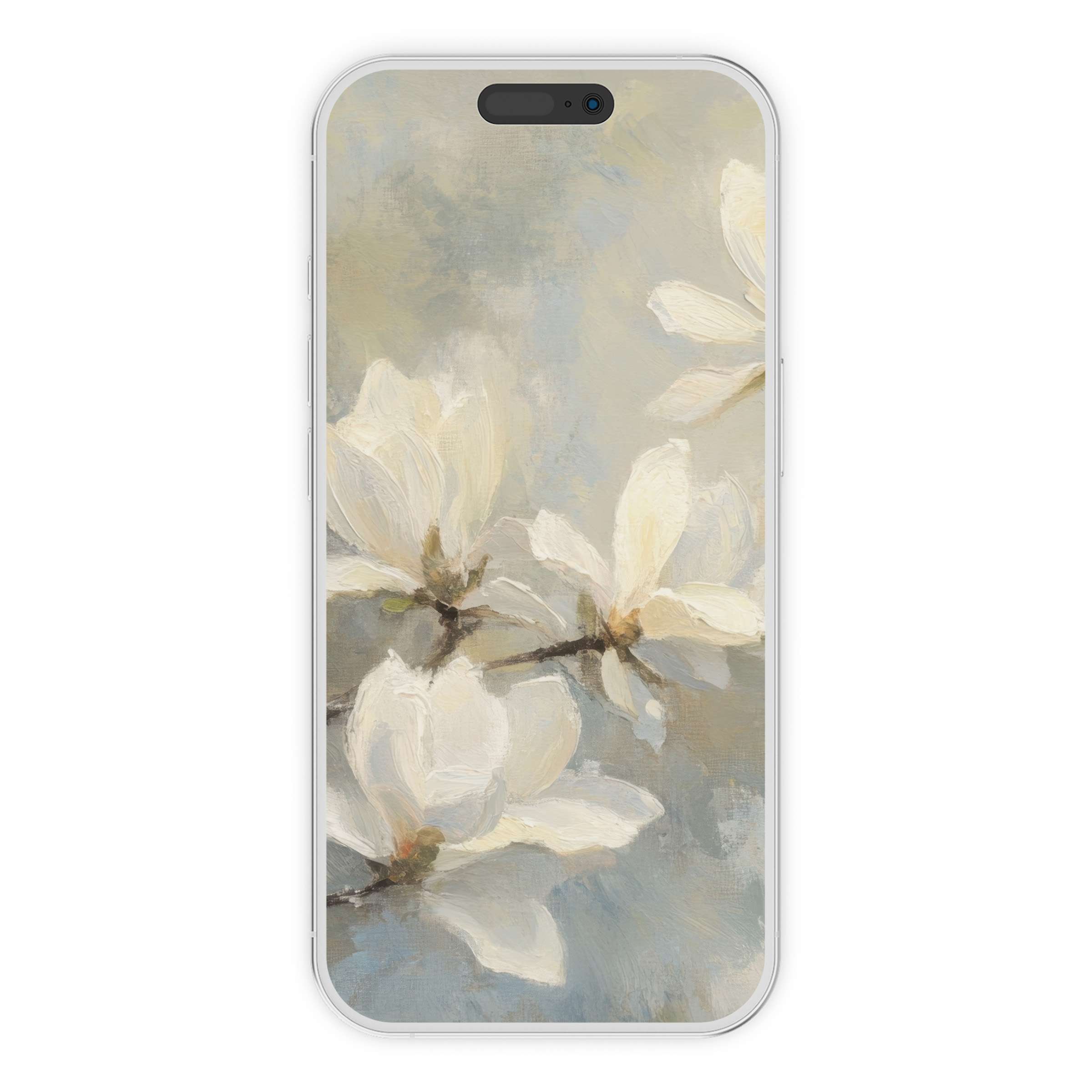 Soft pastel florals enhance this spring iPhone wallpaper digital download, offering a serene phone background for all devices