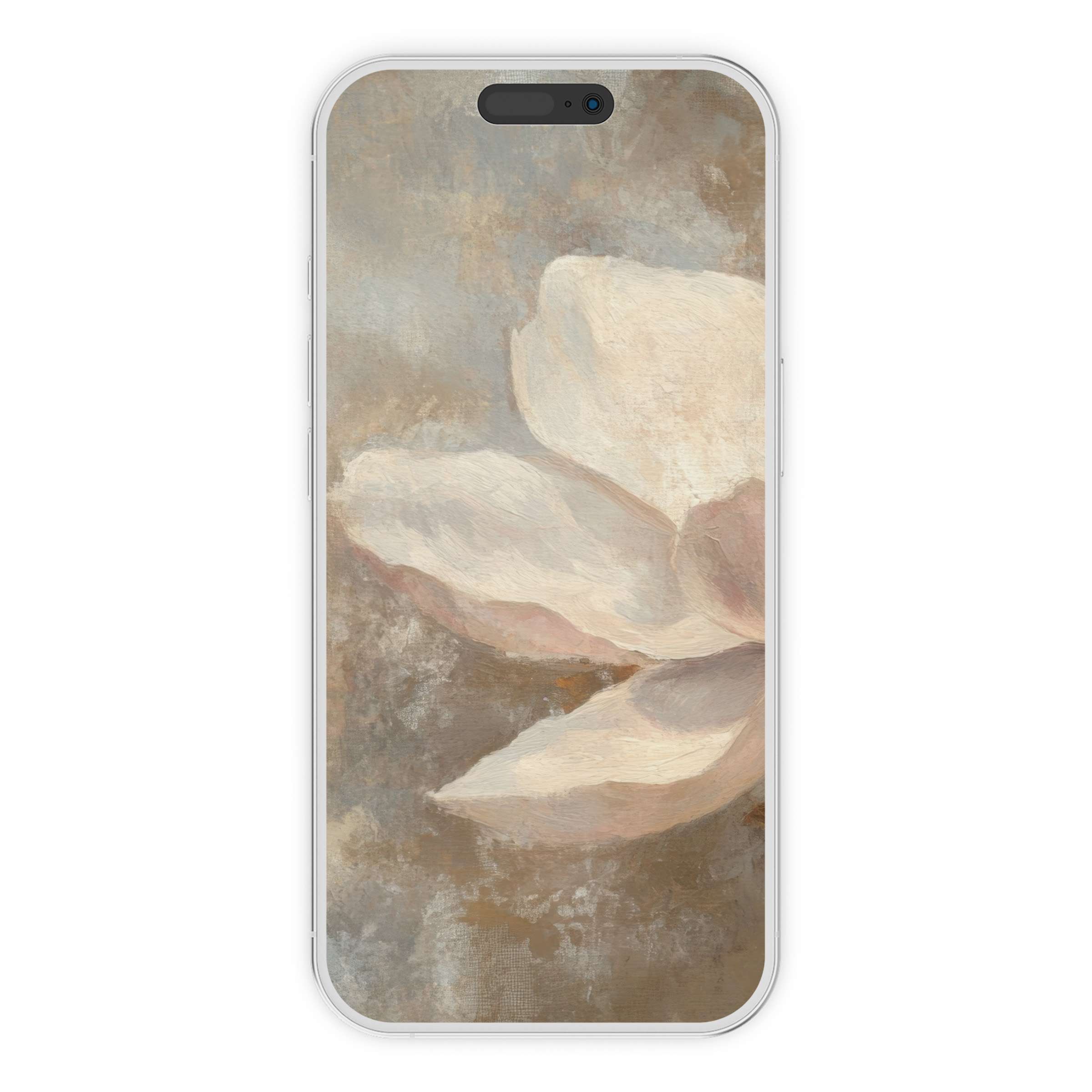 Elegant spring iPhone wallpaper featuring a serene floral digital download with soft pastels, perfect for any phone background