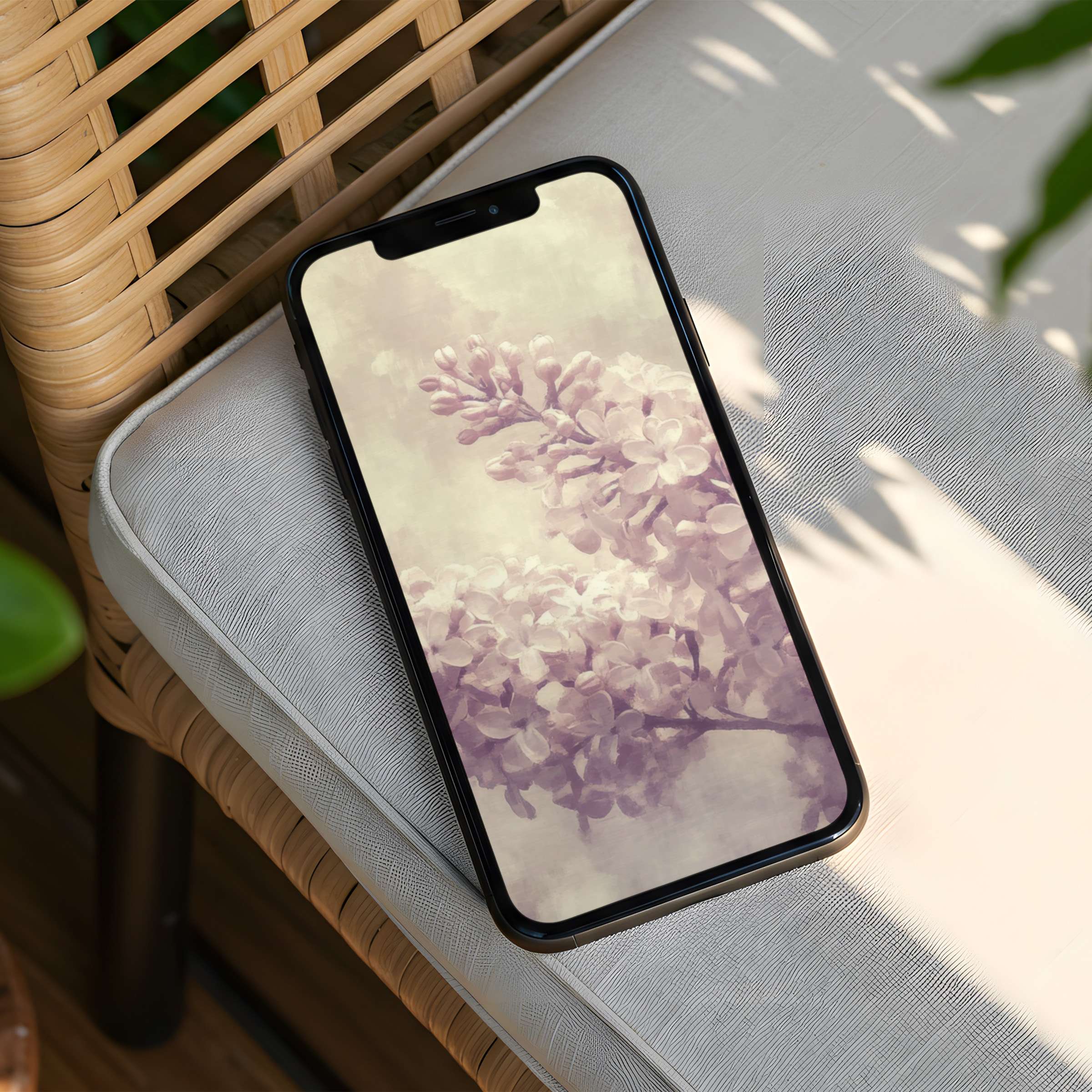 Elegant lilac blooms create a calming iPhone background for mindful moments instant download for phone aesthetics and tranquility