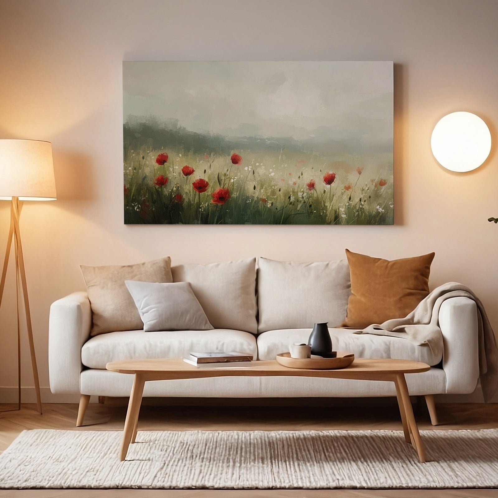 Spring Digital Print in Minimalist Living Room