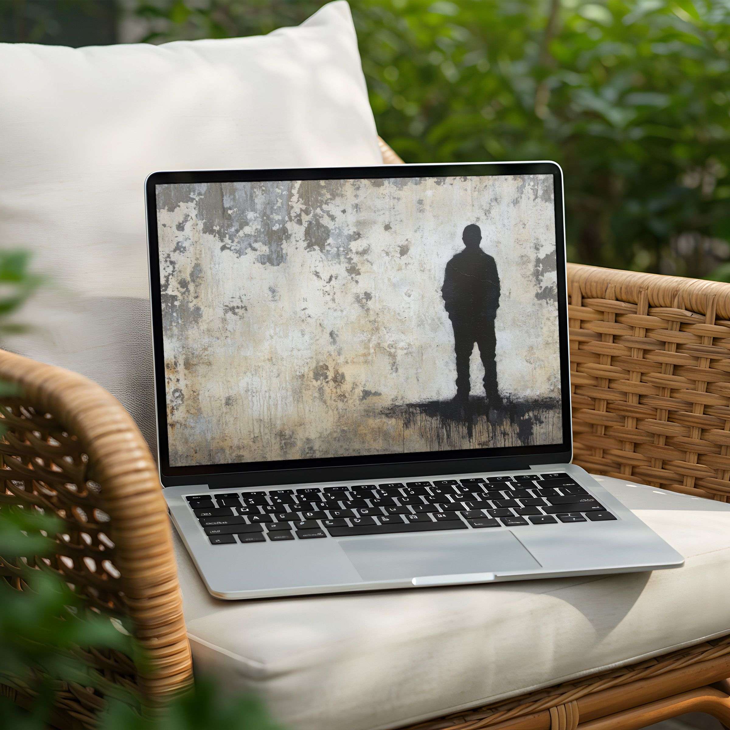 Elegant artistic desktop background for PC and Laptop instant download Inspiring silhouette evokes calm and mindfulness