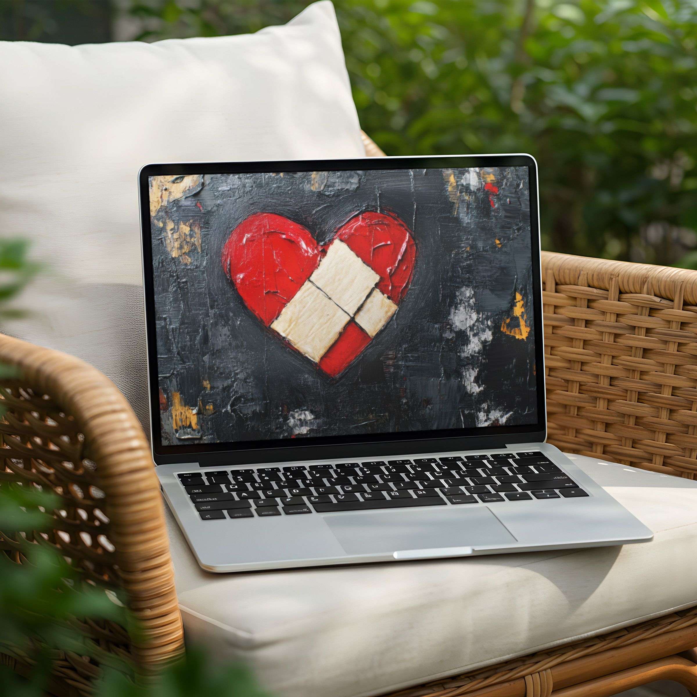 Download an elegant heart art desktop background to inspire calm on your PC or Laptop, available for instant download