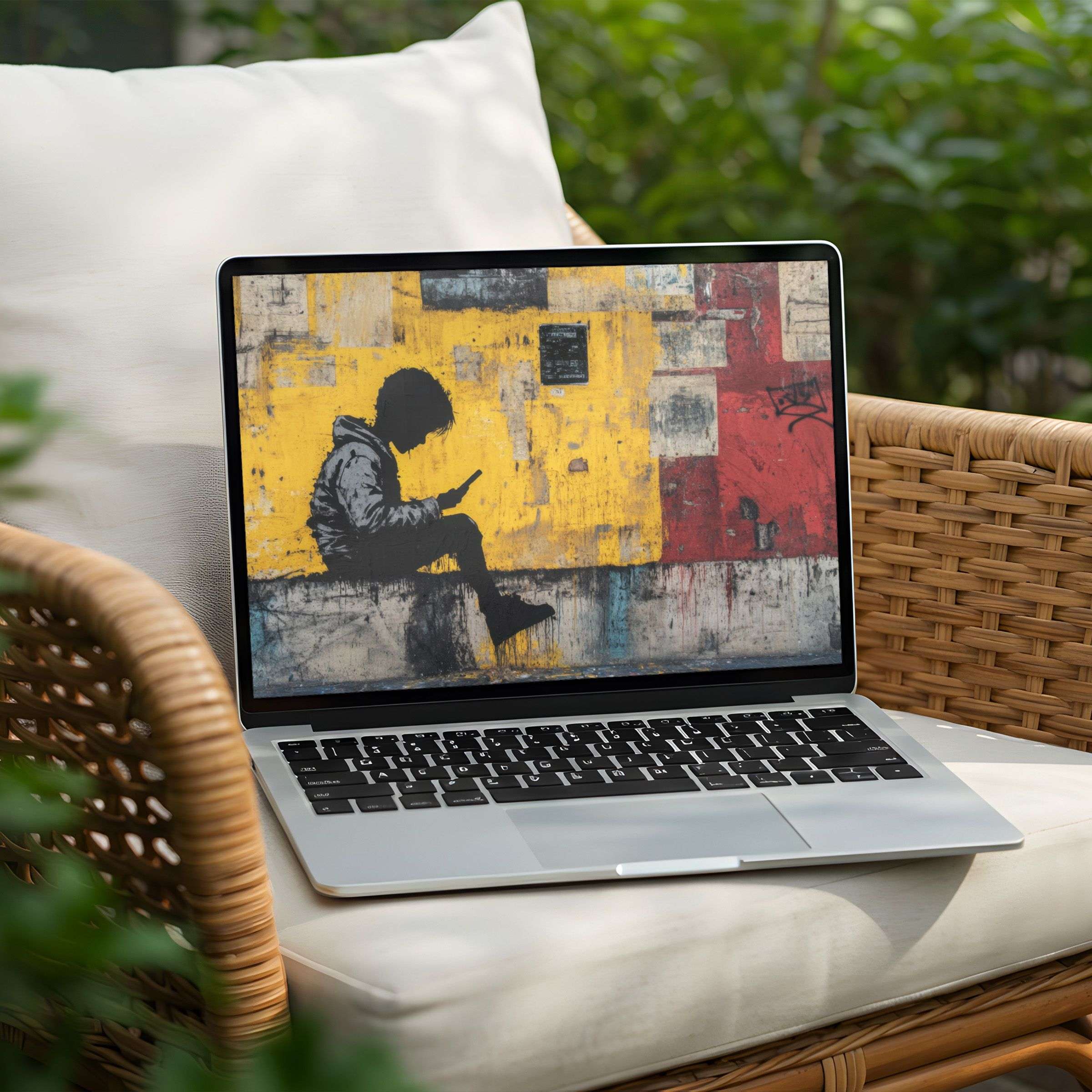 Elevate your PC or Laptop with this inspiring desktop background in vibrant yellow and red for instant download and mindful calm