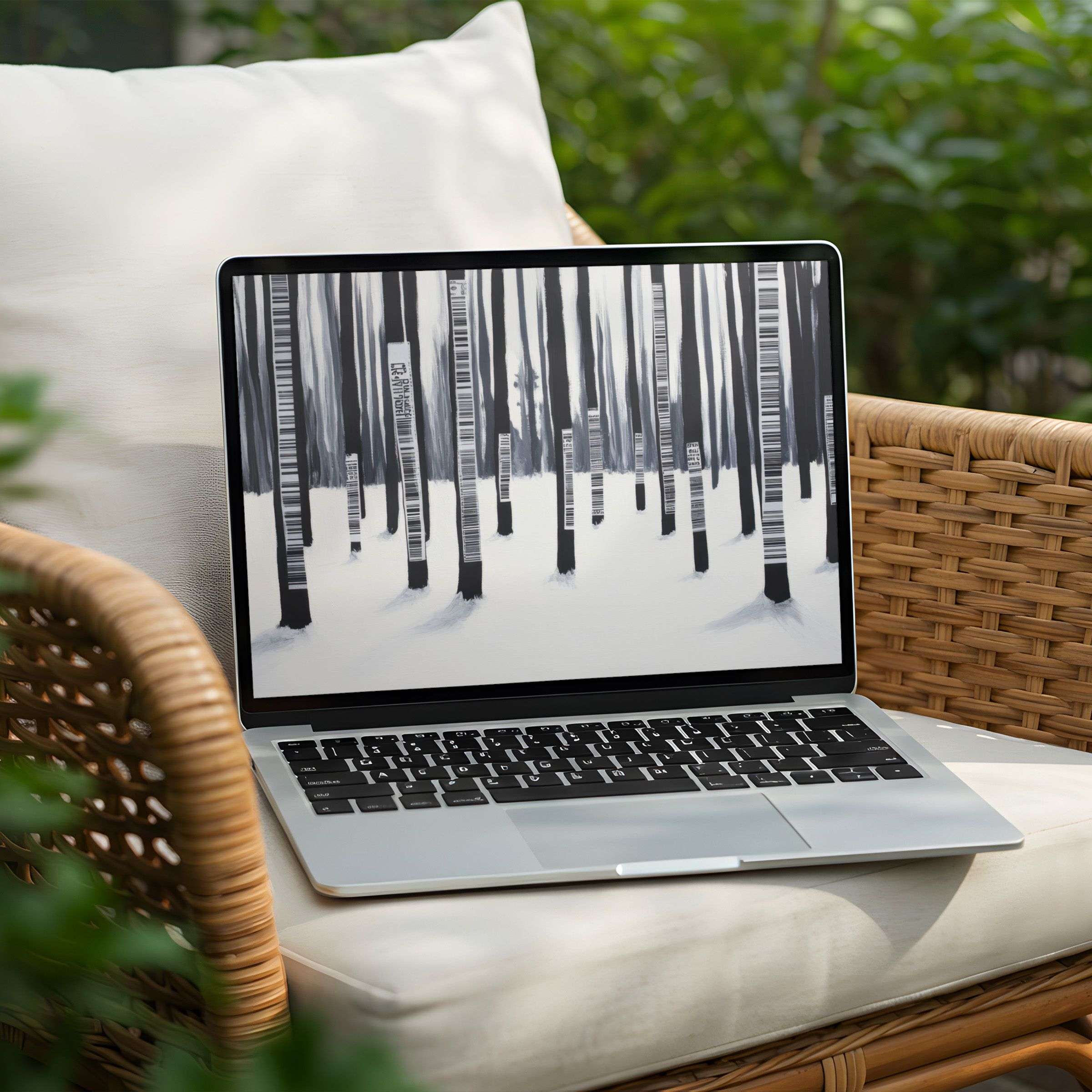 Serene winter forest desktop background for PC and Laptop instant download inspires calm and elegance in any workspace