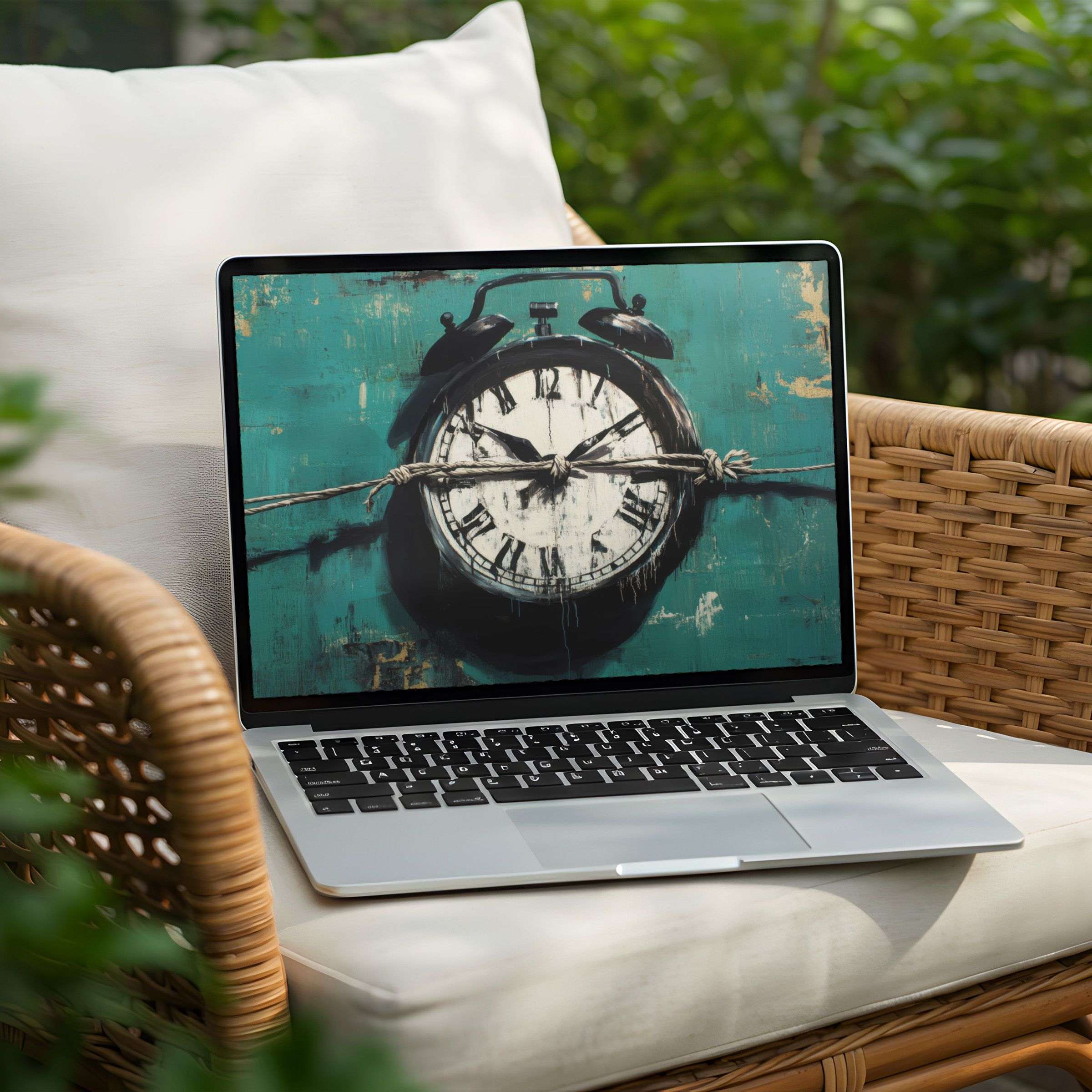 Elegant clock-themed desktop background for instant download on PC or Laptop inspires calm and mindfulness with its vintage charm