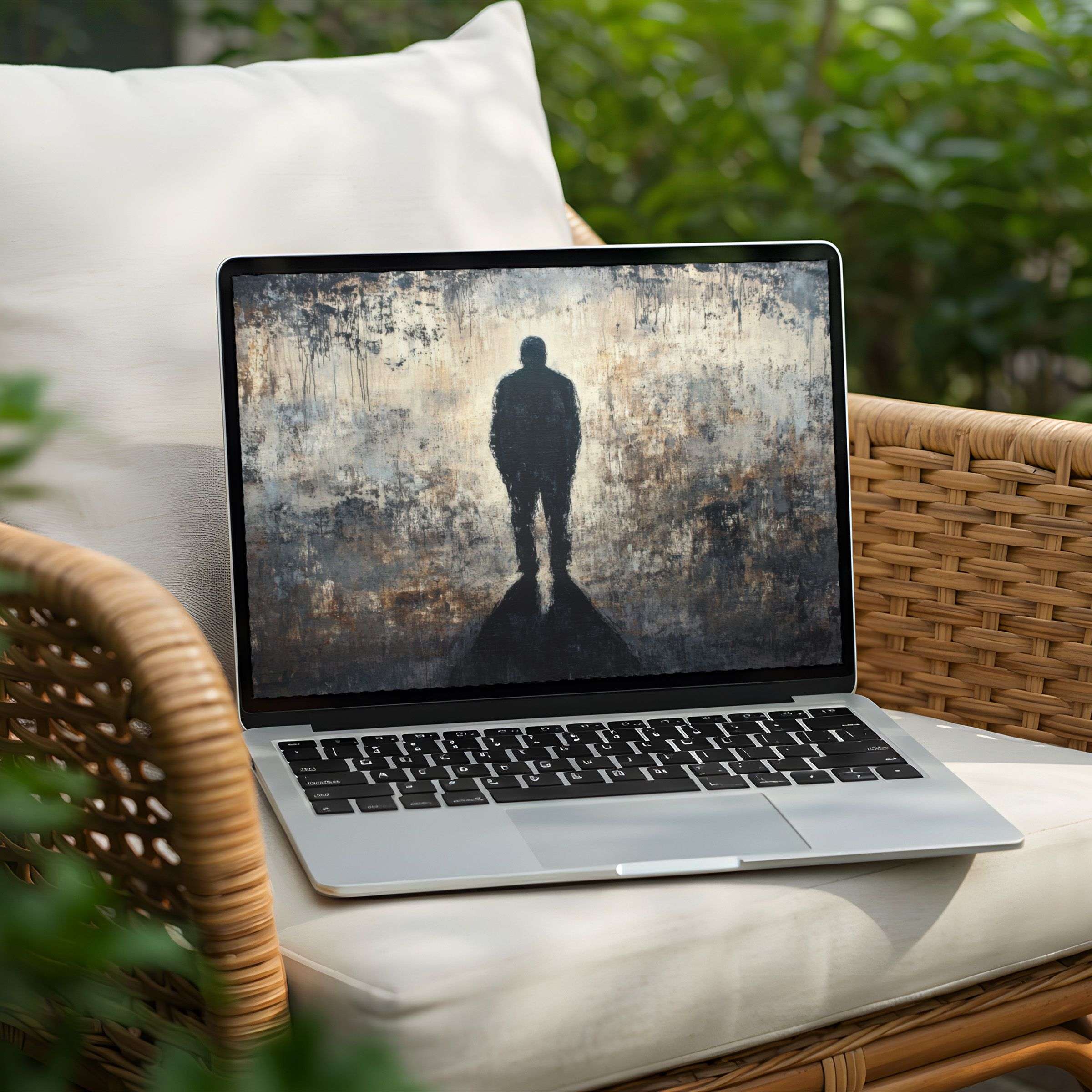 Inspirational desktop background for PC or Laptop with moody abstract art, available as an instant download for elegance and calm