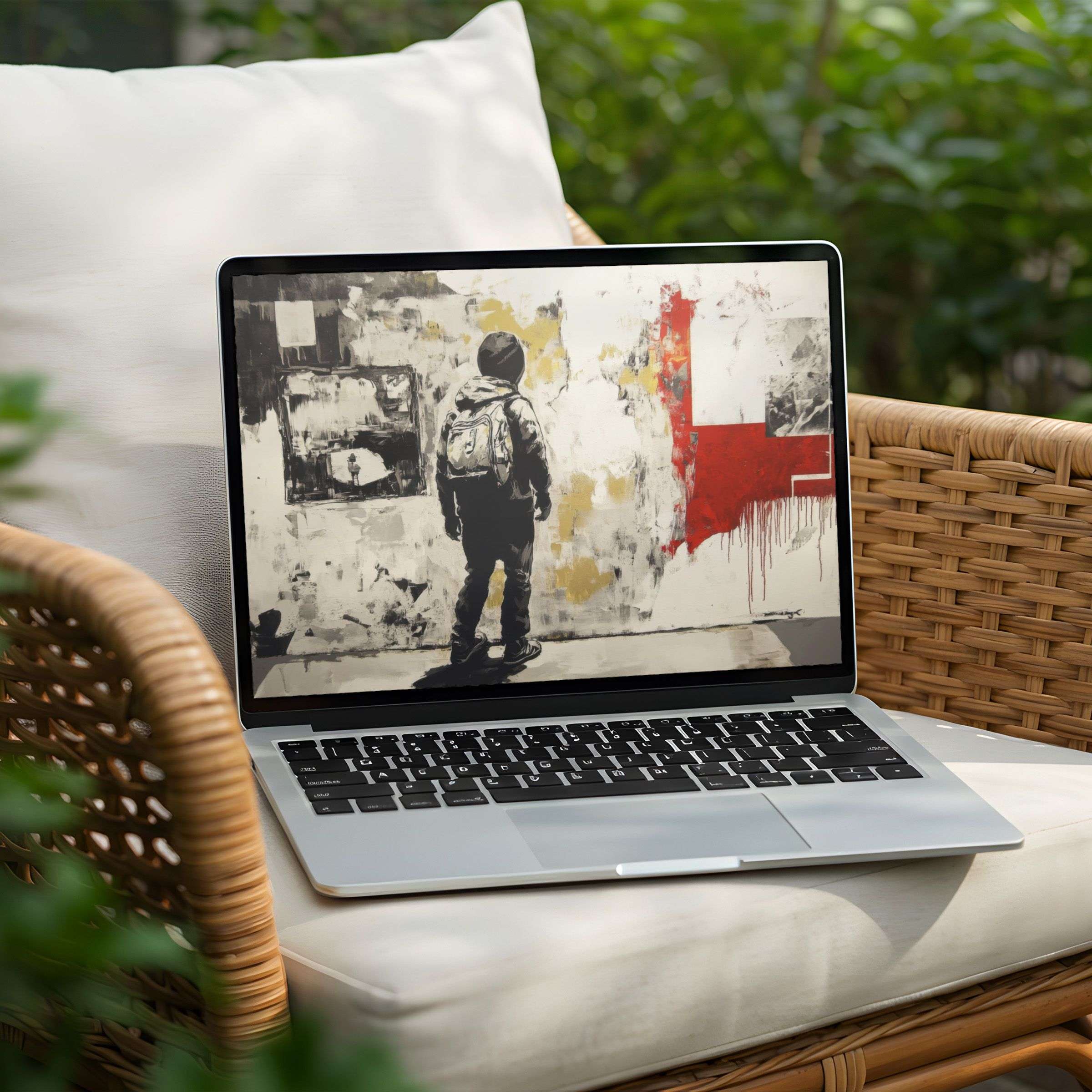 Elegant abstract art for PC and Laptop desktop background instant download evokes mindfulness and inspires calm creativity