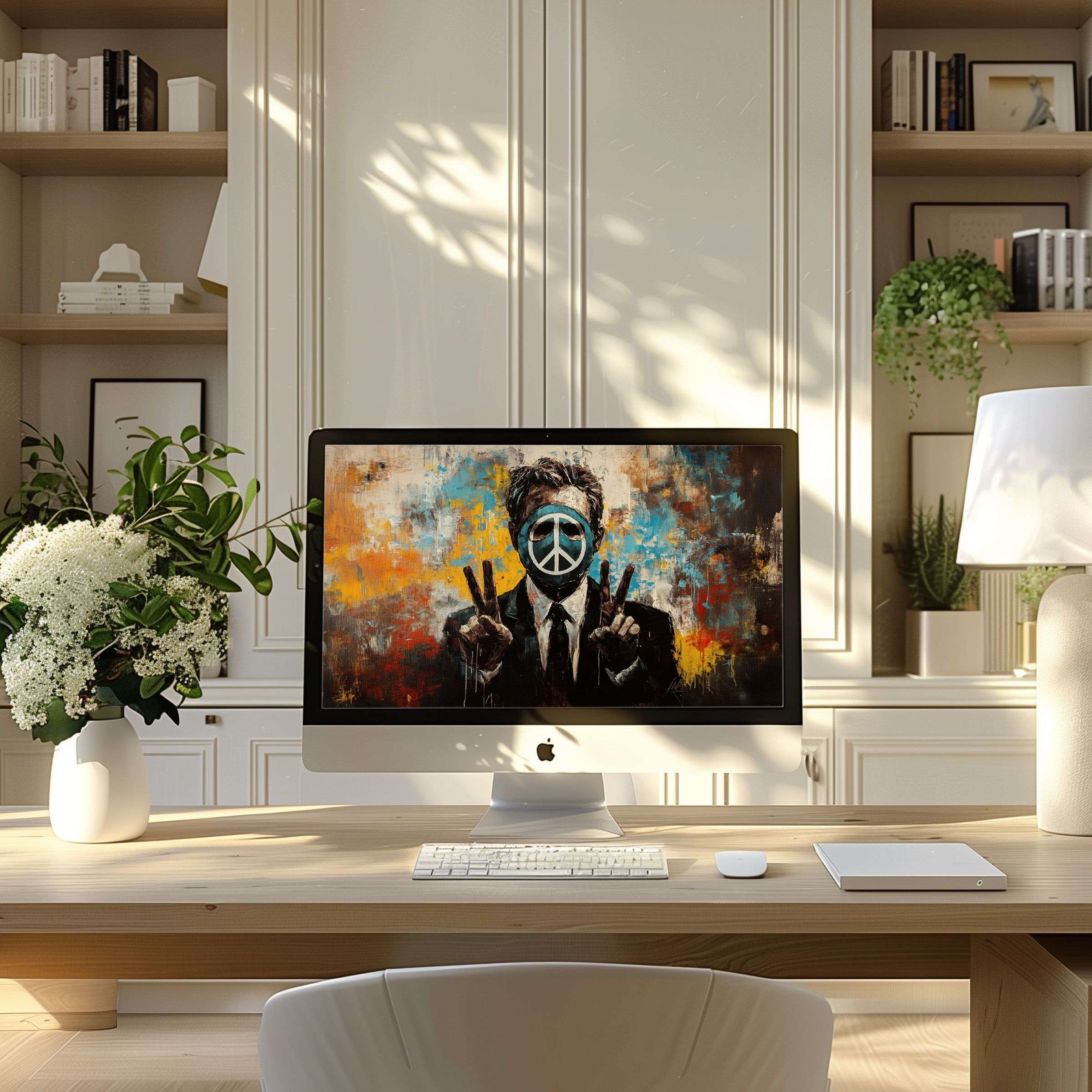 Inspire elegance and calm with a striking abstract wallpaper for computer, ideal for PC and laptop in modern home offices