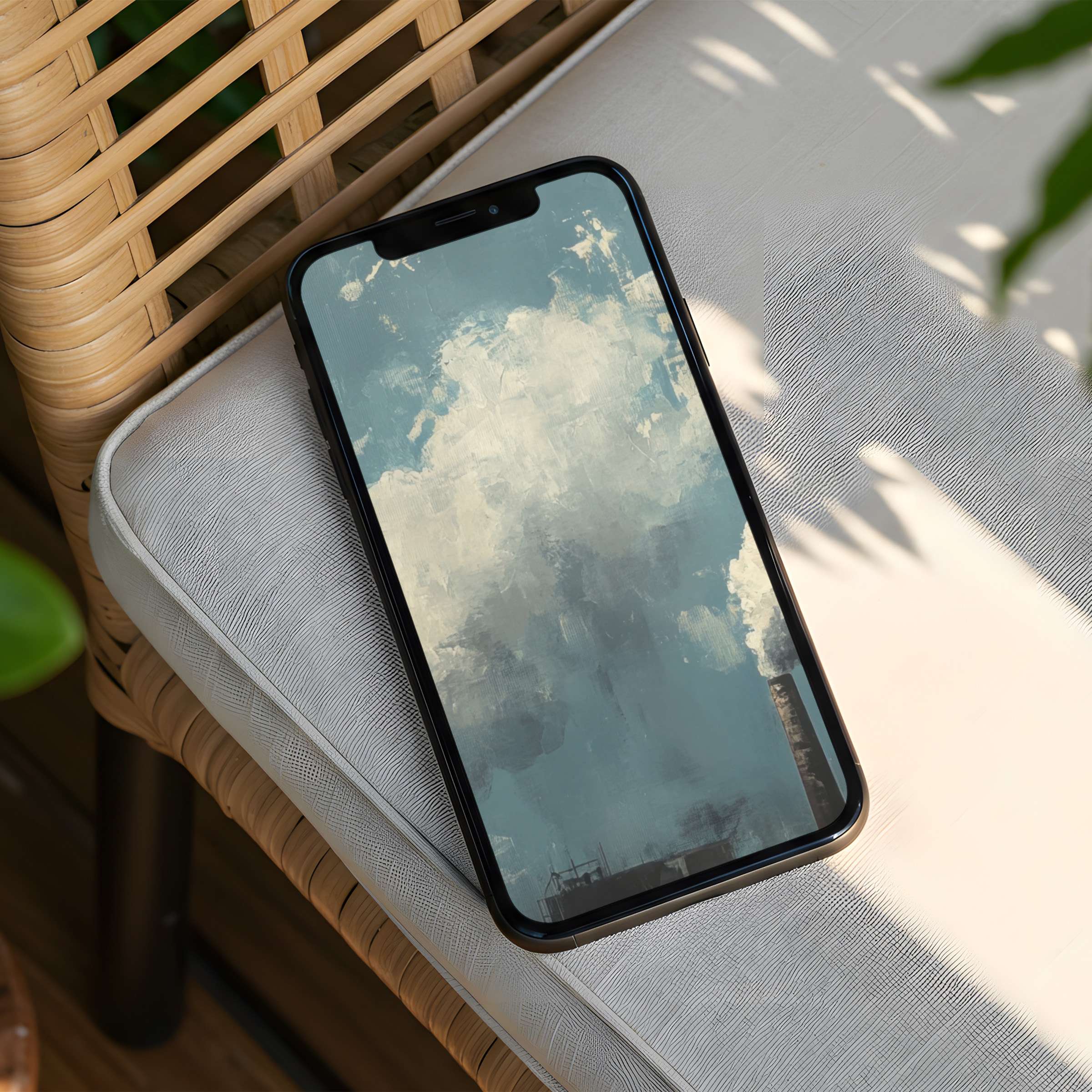 Elegant cloudscape iPhone background offers calm inspiration and mindfulness with an instant download for any phone user