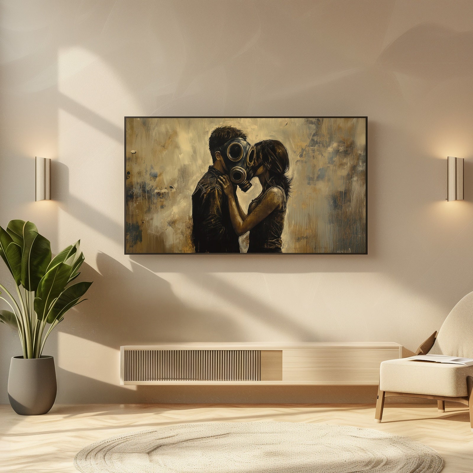 Street Art Frame TV with Couple