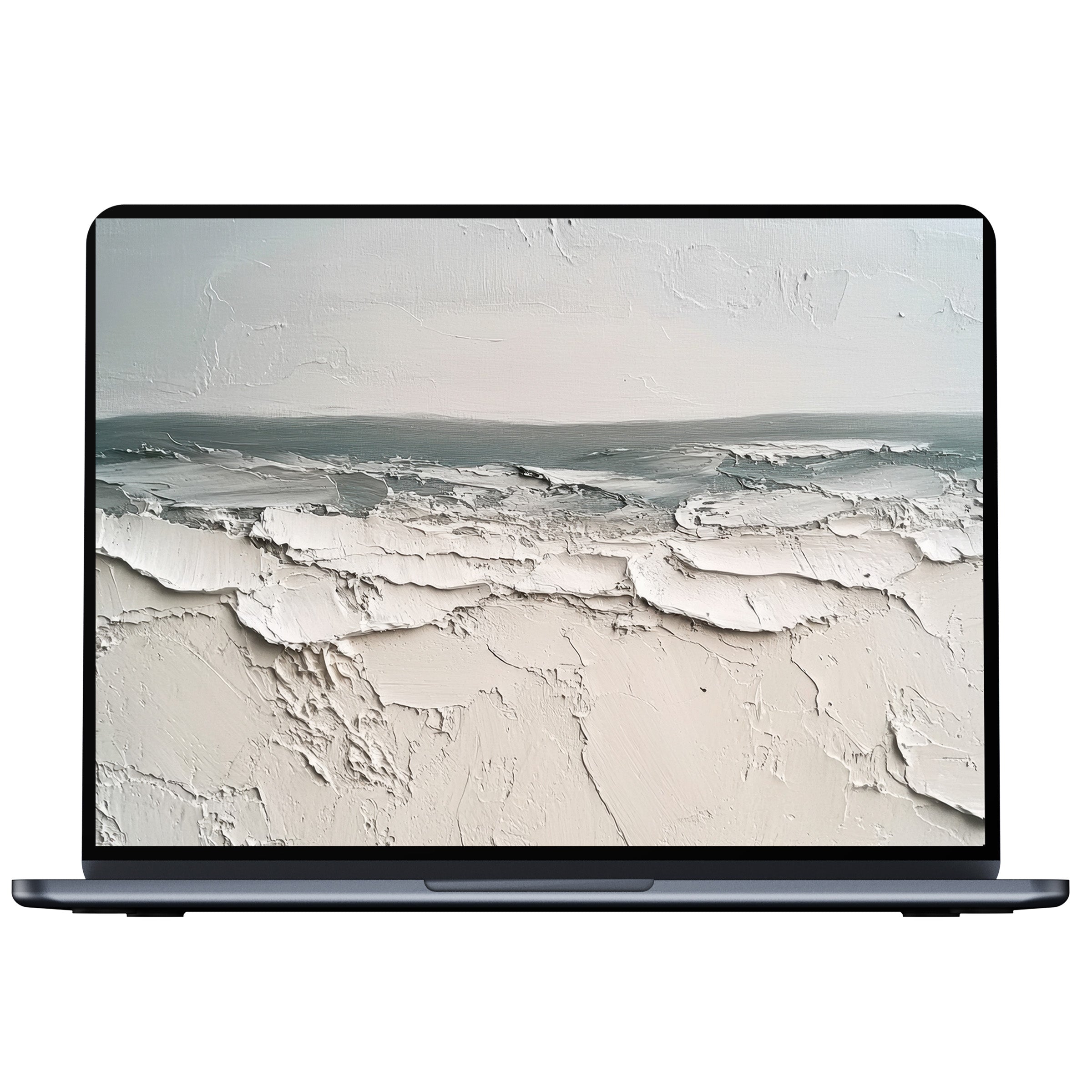 Elegant summer desktop wallpaper showcasing serene ocean textures in soft hues, perfect for digital download on PC, Laptop, Mac