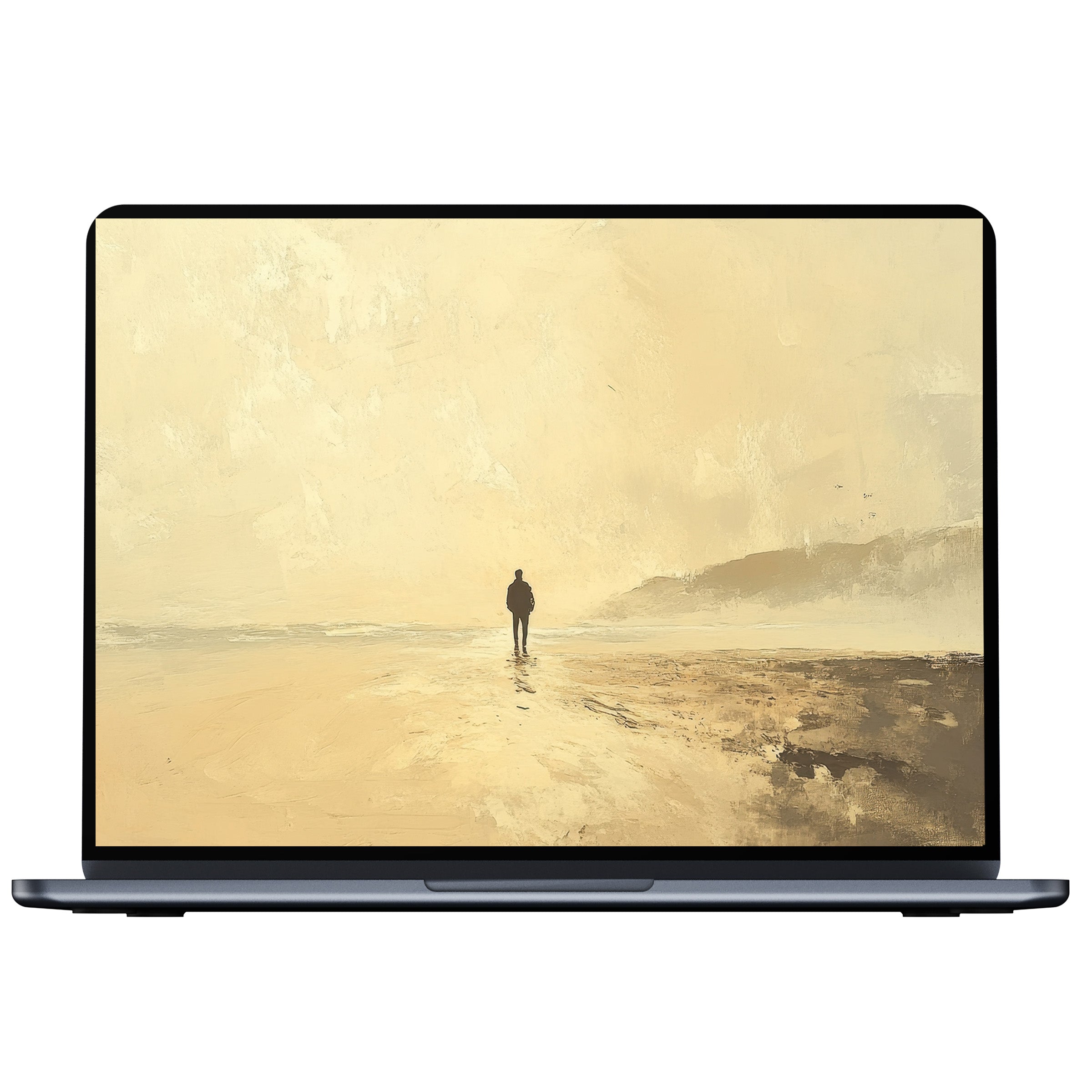 Inspiring summer desktop wallpaper digital download with serene beach scene for PC or laptop evokes calm and mindfulness