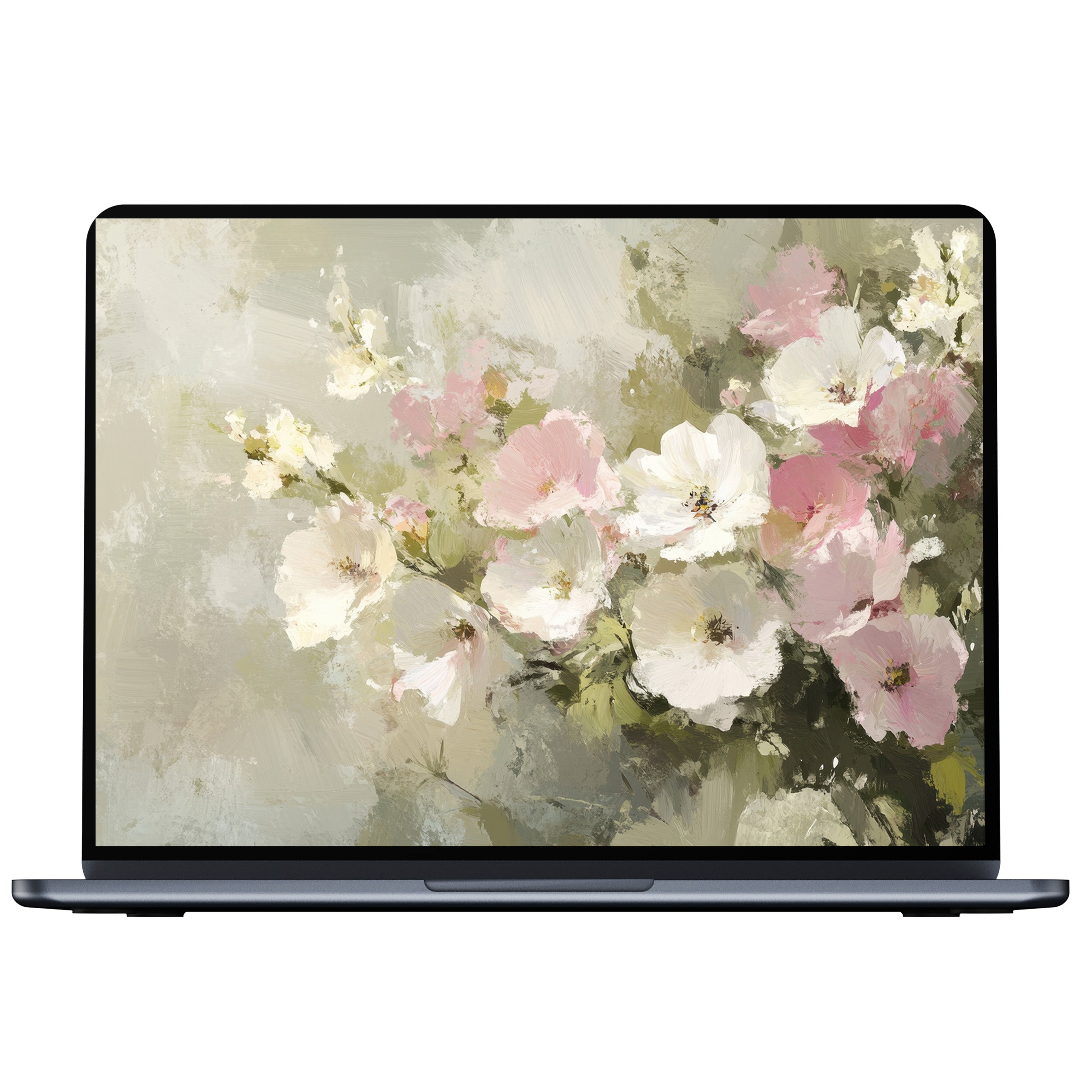 Elegant summer desktop wallpaper download featuring soft pastel floral art, enhancing calm and beauty on PC or laptop screens