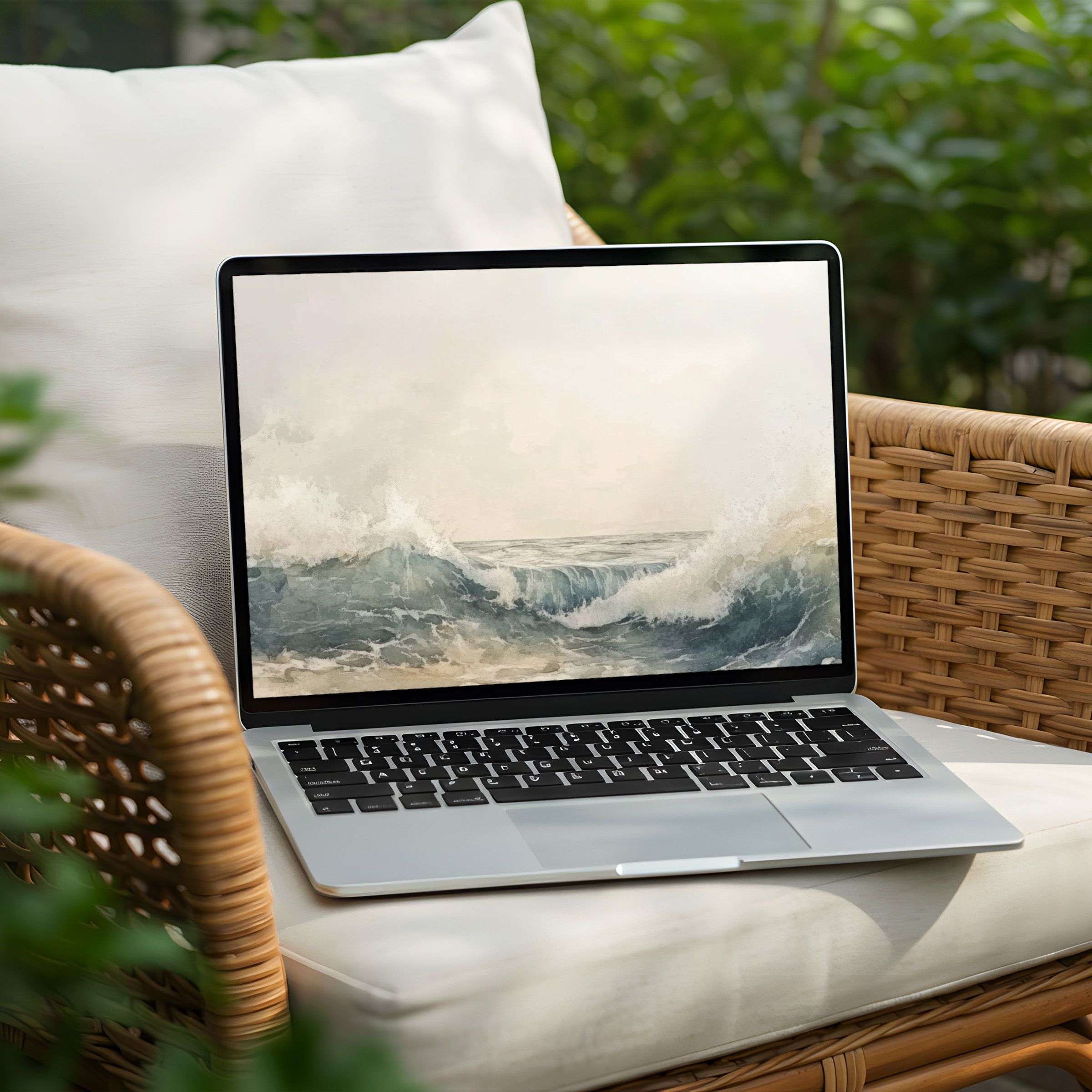 Elegant wave artistry for your desktop background adds inspiration and calm to your PC or Laptop with instant download