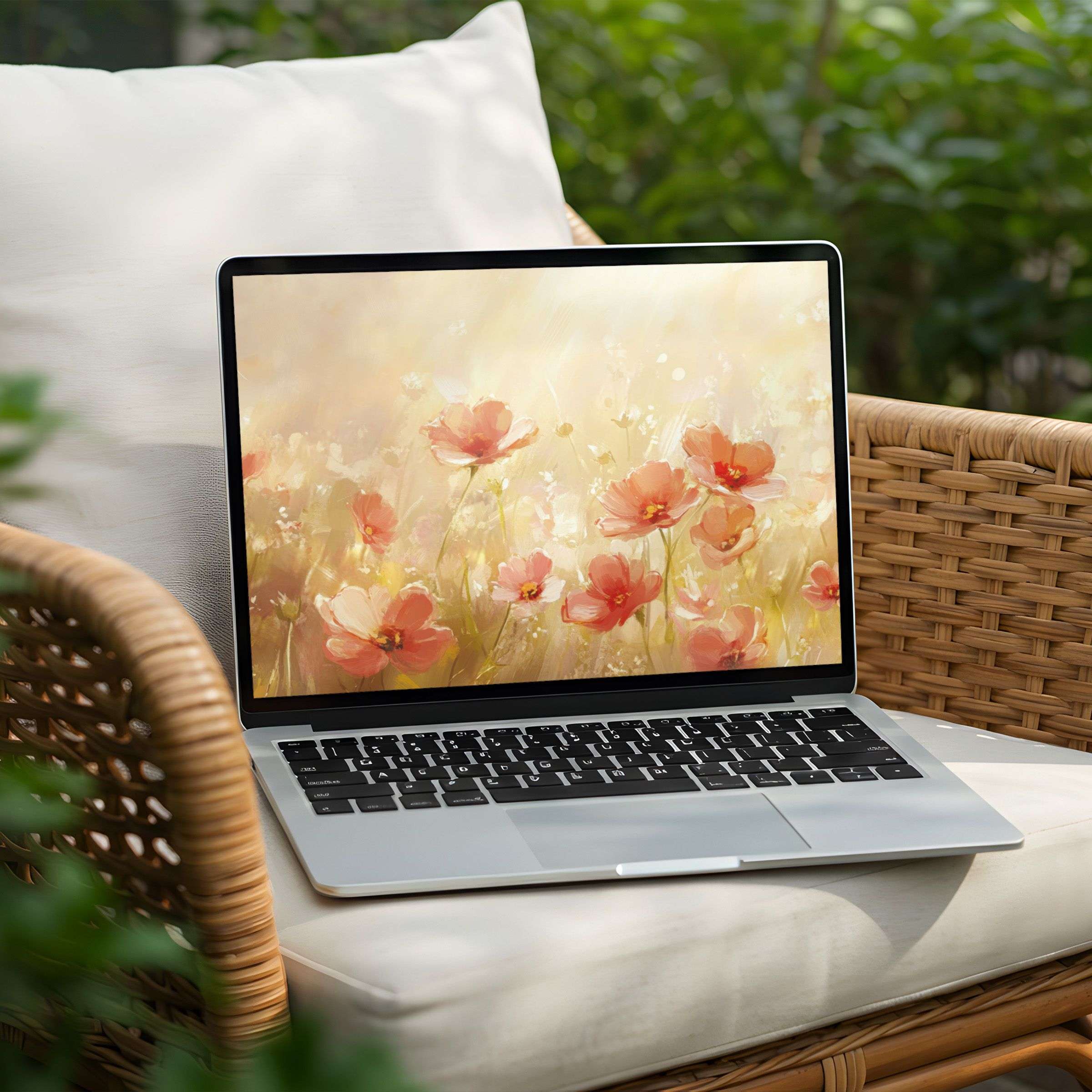 Elegant floral desktop background for PC or Laptop, offering instant download for mindfulness and inspiration in every digital moment