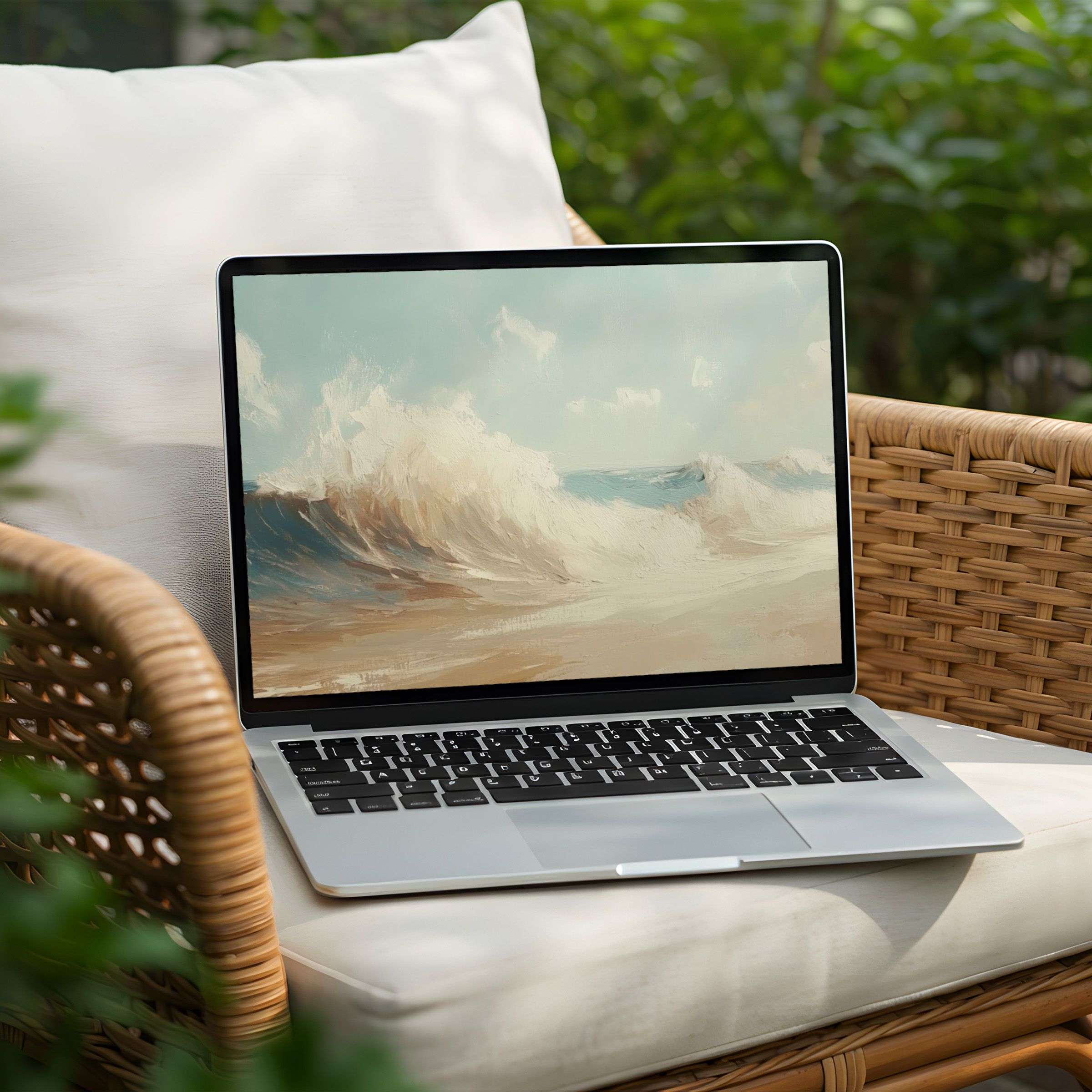Download this serene ocean wave desktop background for PC or Laptop to inspire mindfulness and elegance with instant download