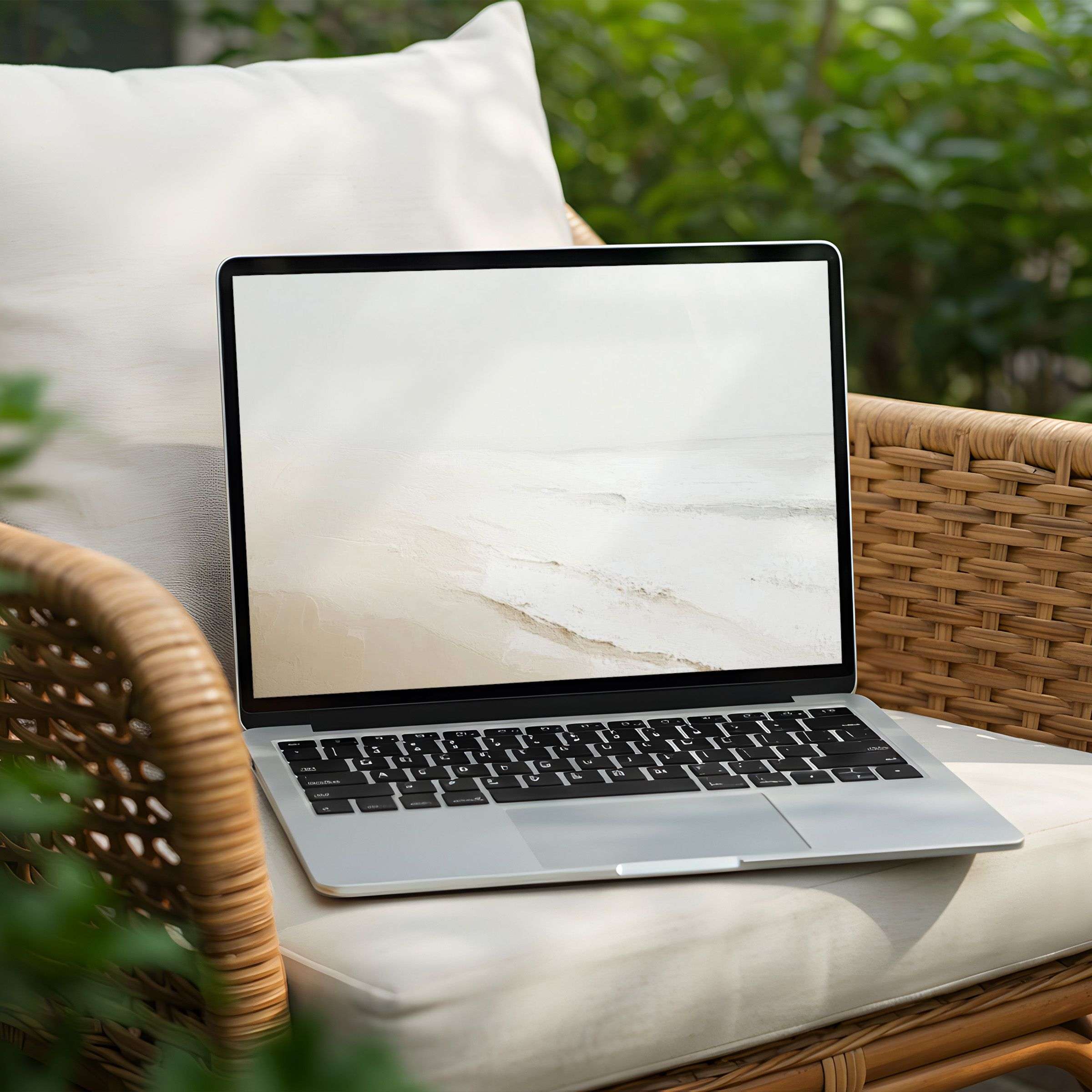 Elegant beach-themed desktop background for instant download on PC or Laptop inspiring calm and mindfulness with soft tones
