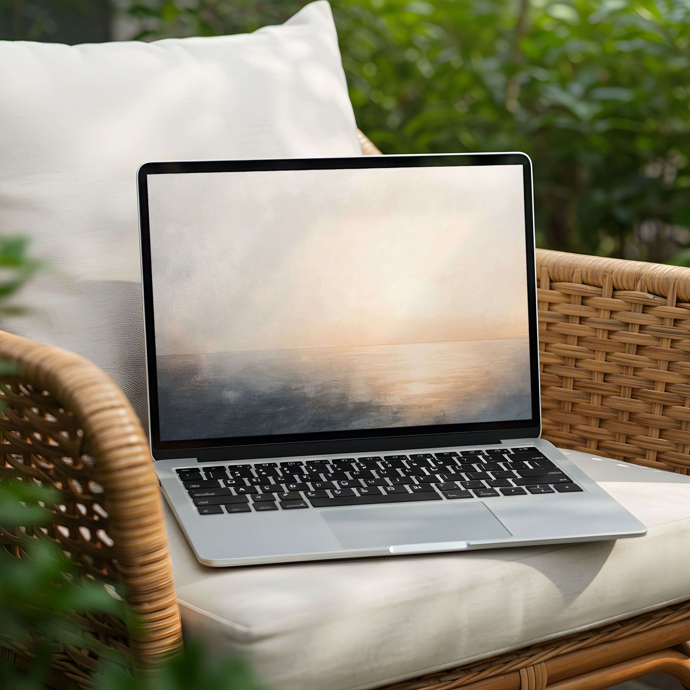 Elegant seascape on PC desktop background for instant download brings calm and inspiration to your laptop workspace
