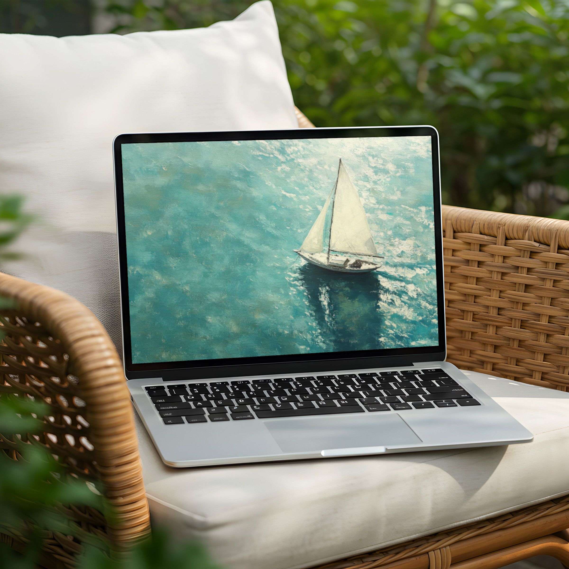 Inspire elegance daily with this serene sailboat art desktop background for PC and Laptop instant download tranquility
