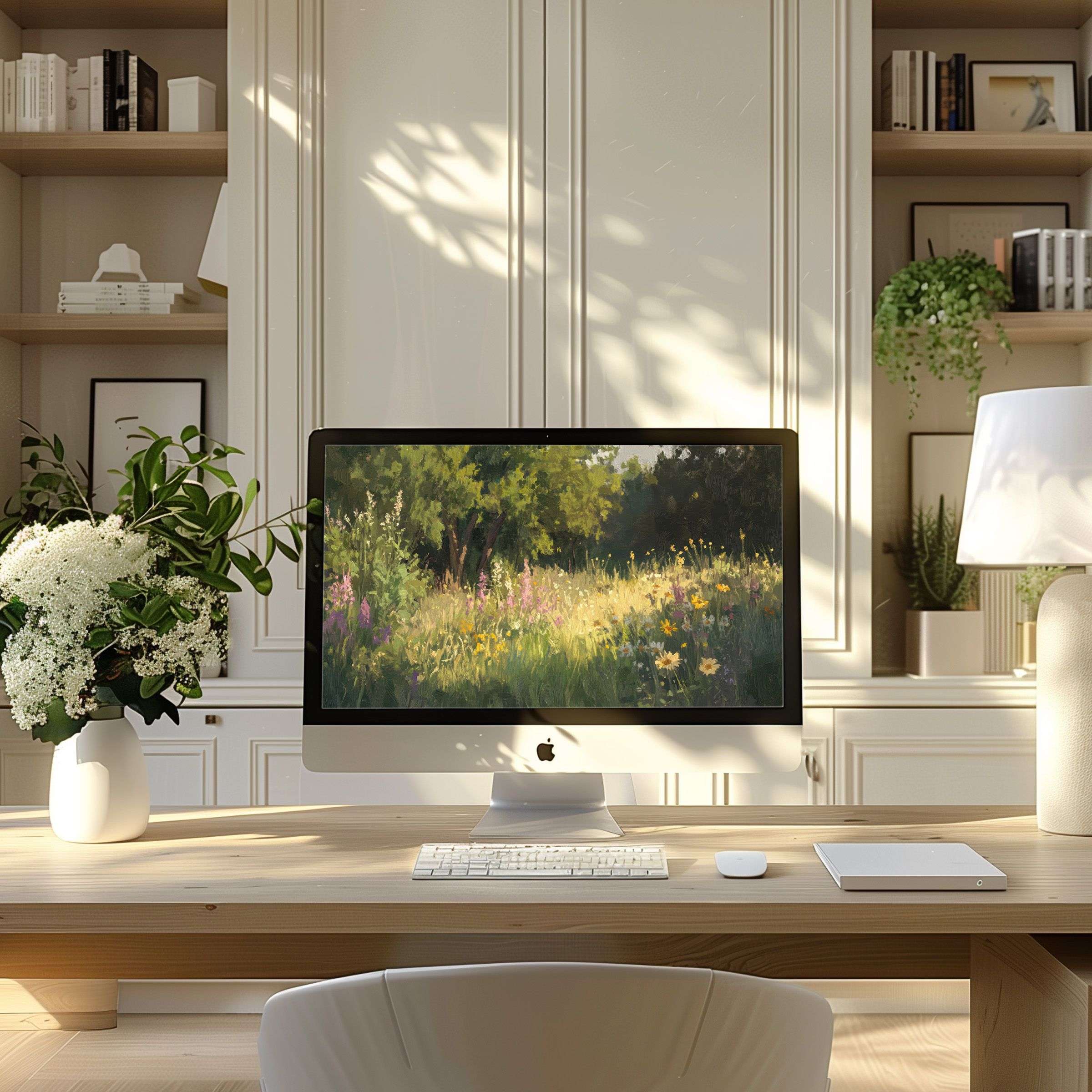 Elegant, nature-inspired wallpaper for computer adds calm and inspiration to any PC or Laptop, fitting modern home offices beautifully