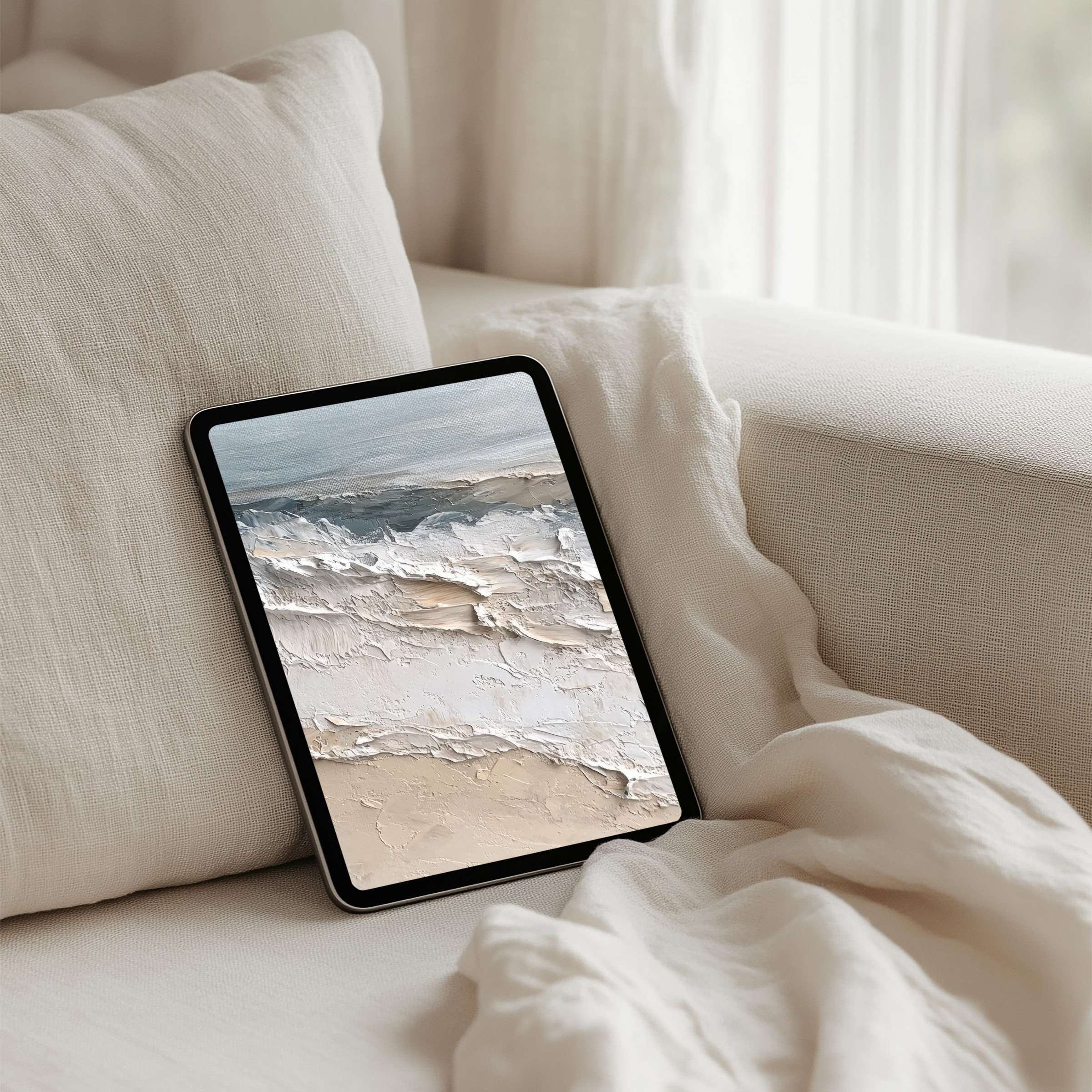 Serene abstract art creates an elegant iPad background for instant download, inspiring calm on any tablet, enhancing mindfulness