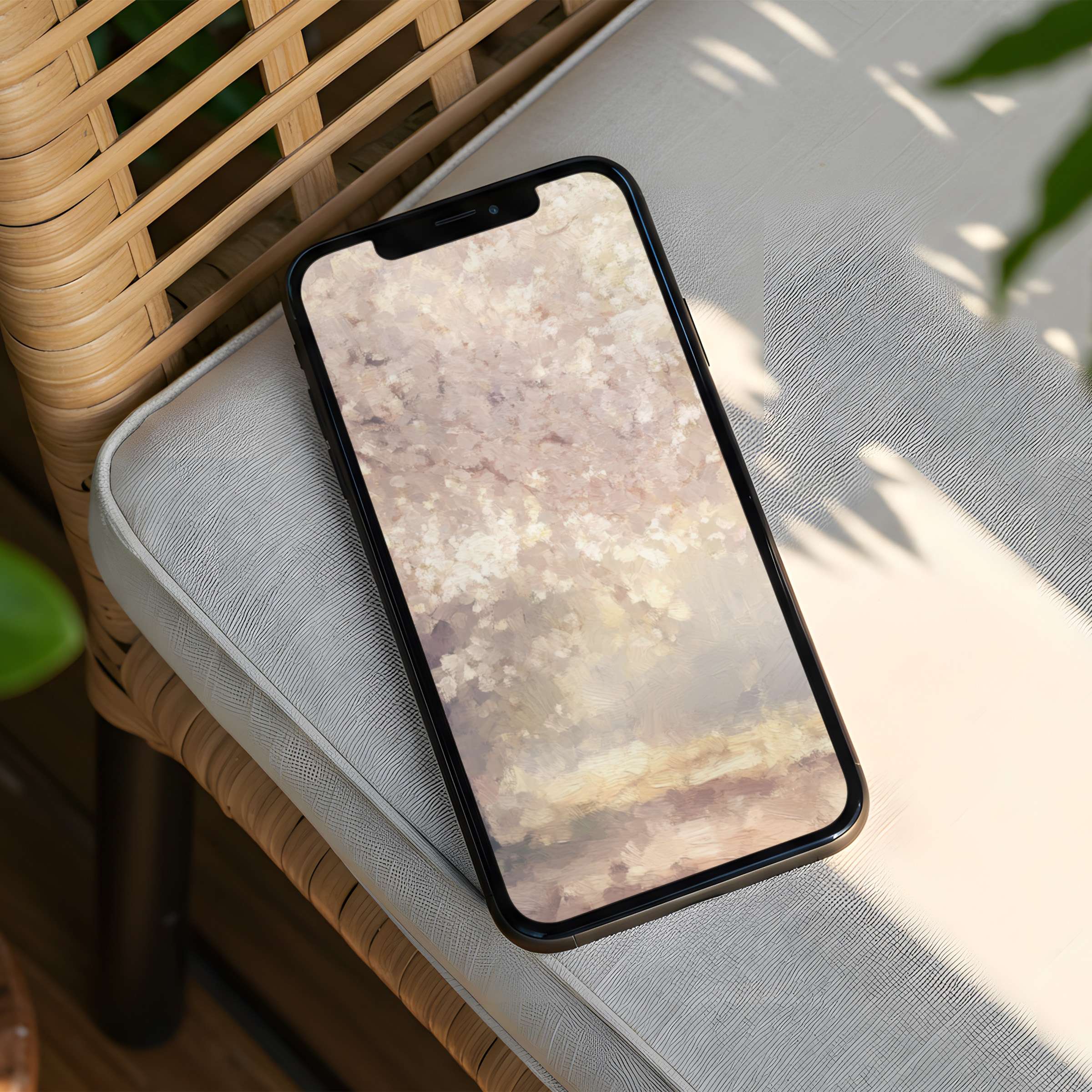 Elegant abstract floral iPhone background with soft pastels evokes mindfulness and inspiration instant download for any phone