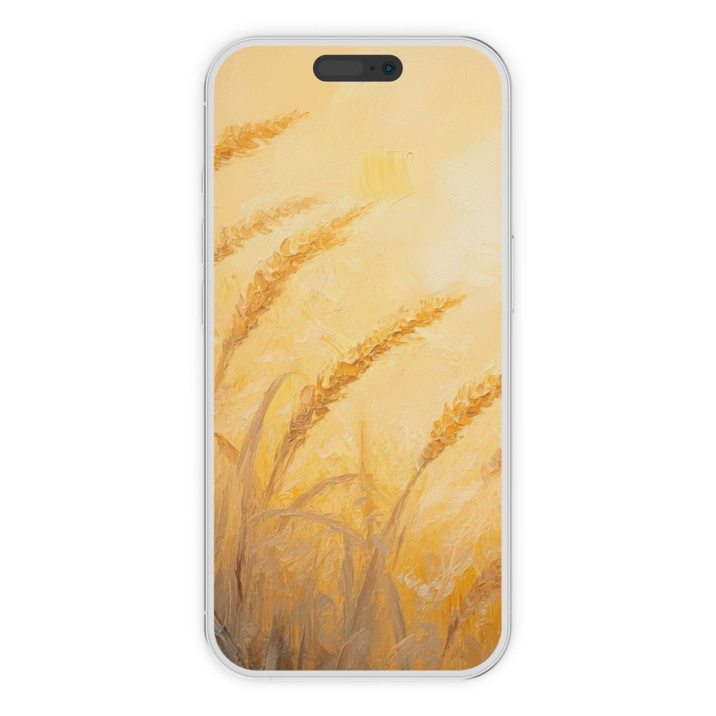 Golden wheat field art creates a serene summer iPhone wallpaper for phone background, a perfect digital download for nature lovers