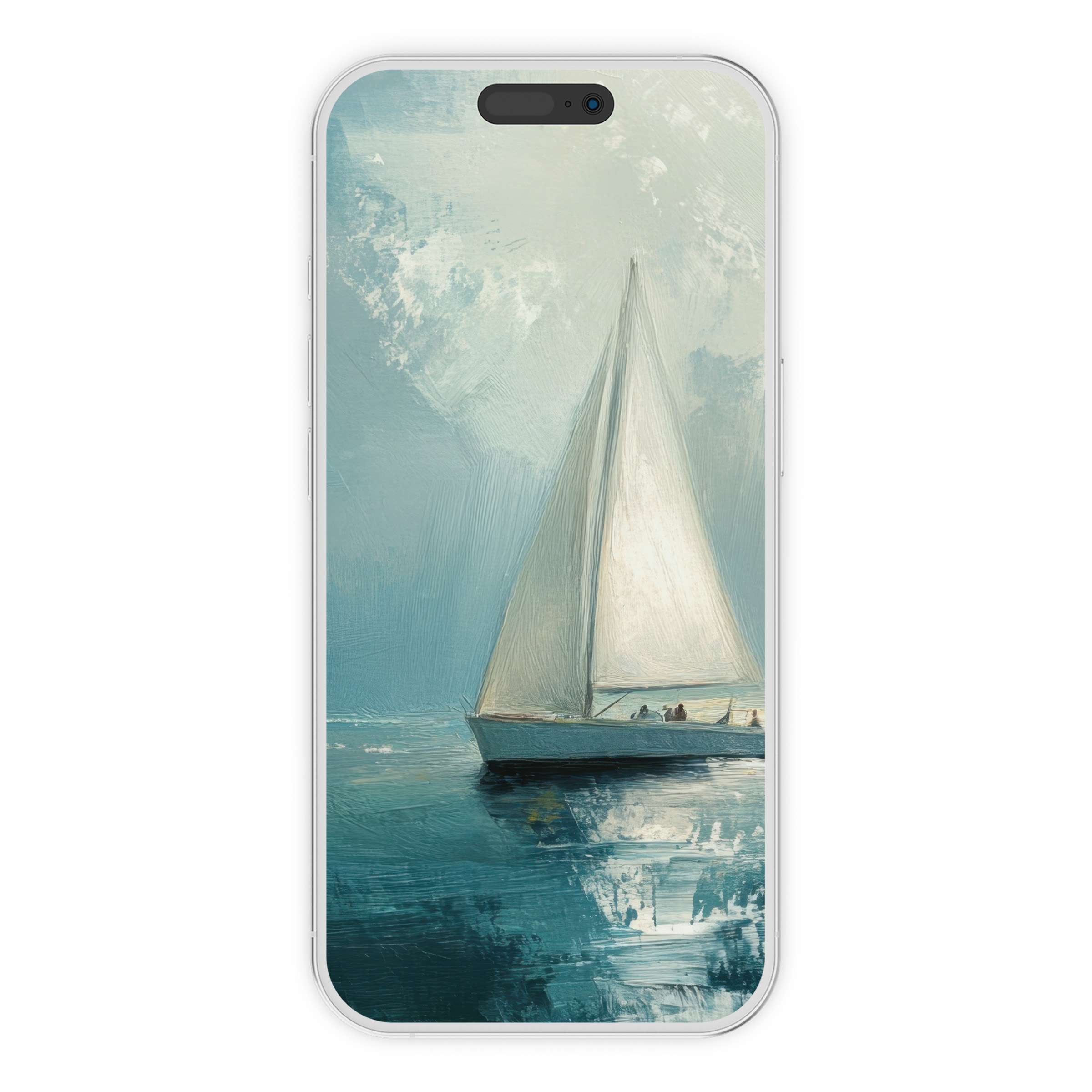 Elegant sailboat art offers a serene summer iPhone wallpaper, perfect for your phone background as a digital download and more