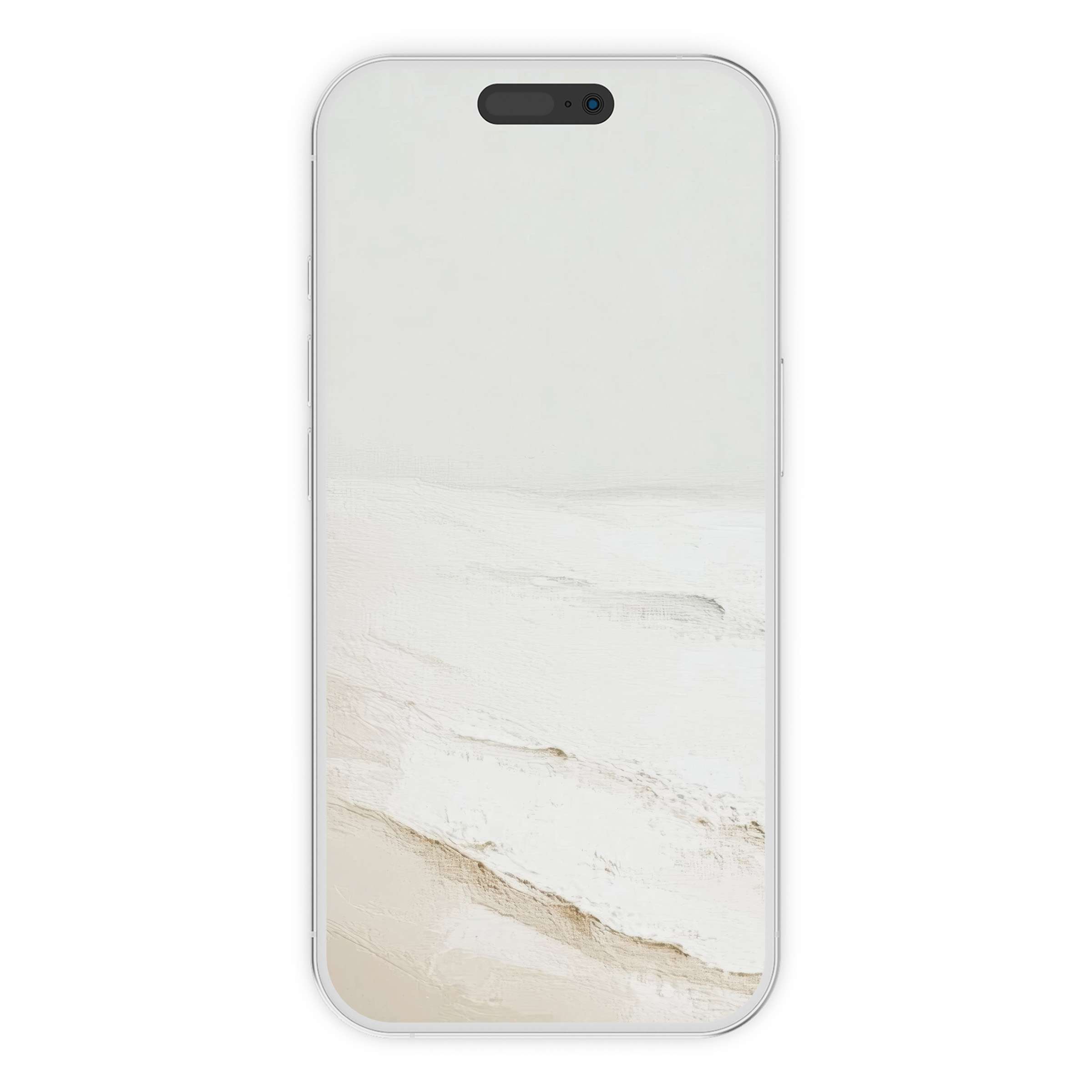 Elegant summer iPhone wallpaper with serene white and beige textured background perfect for phone screens digital download available