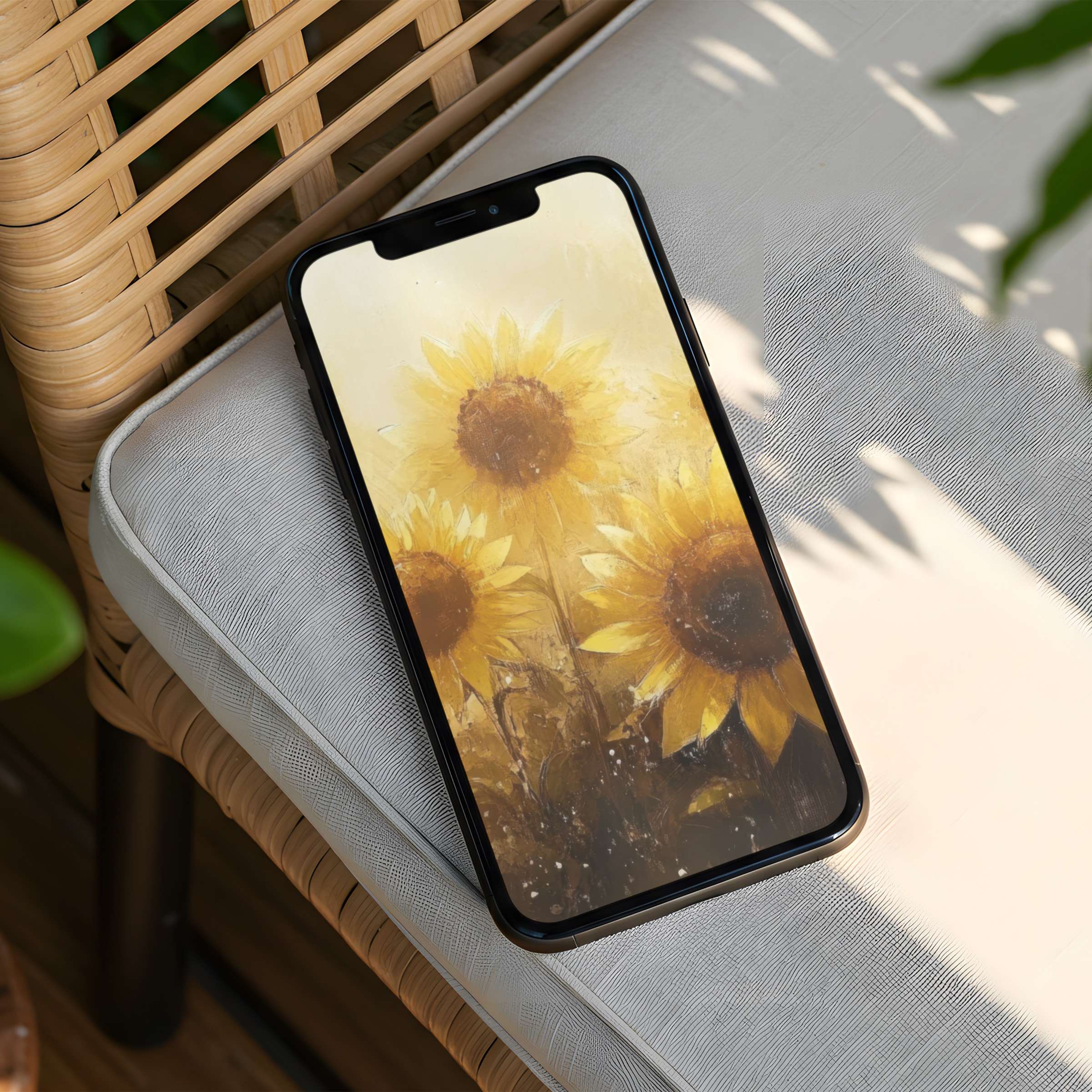 Sunflower art iPhone background for instant download brings elegance and calm to any phone inspiring mindfulness and beauty