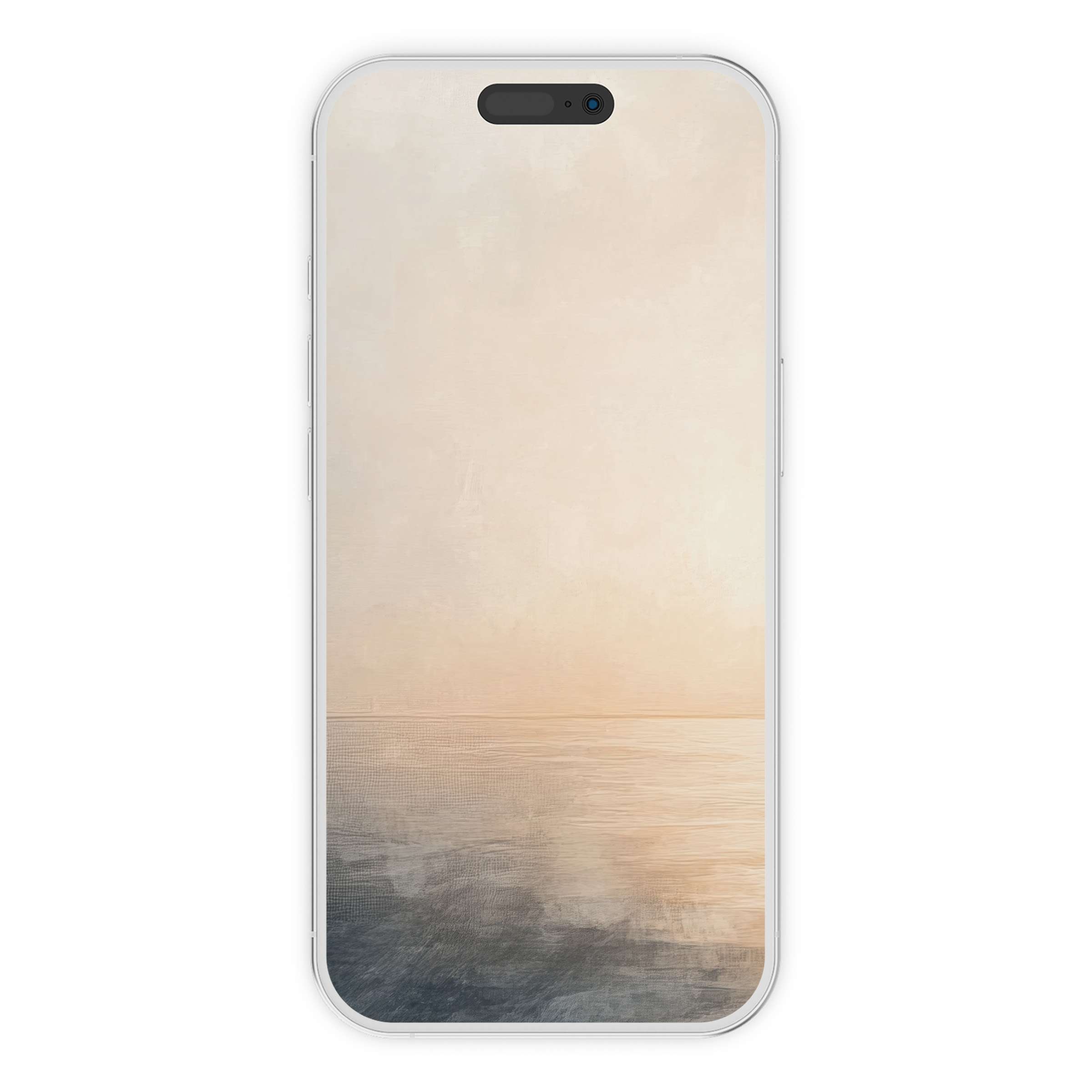 Serene summer iPhone wallpaper featuring a pastel sunset over calm water, perfect digital download for phone backgrounds on iOS or Android