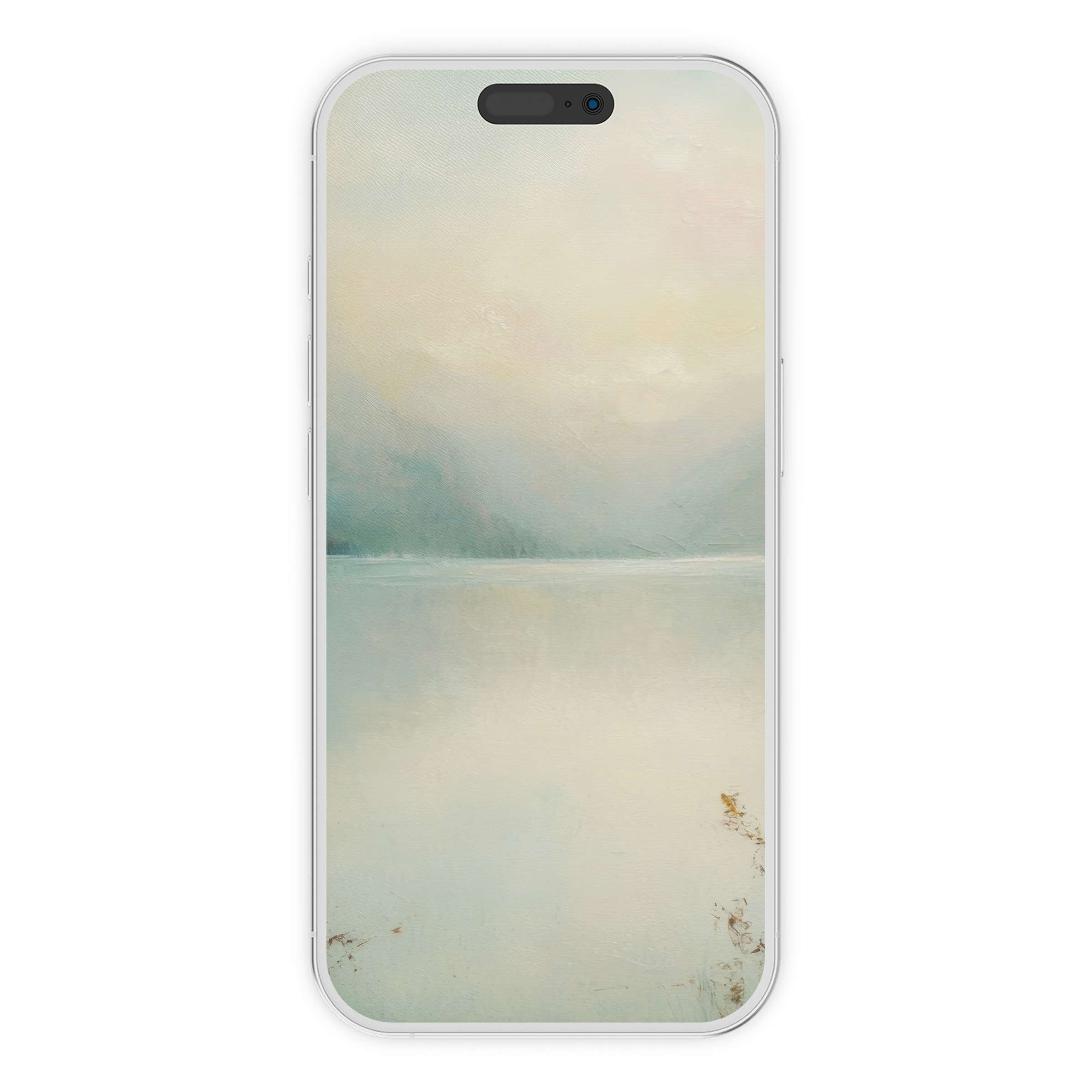 Serene abstract digital download with pastel hues of soft blue and beige for a calming summer iPhone wallpaper on any phone background