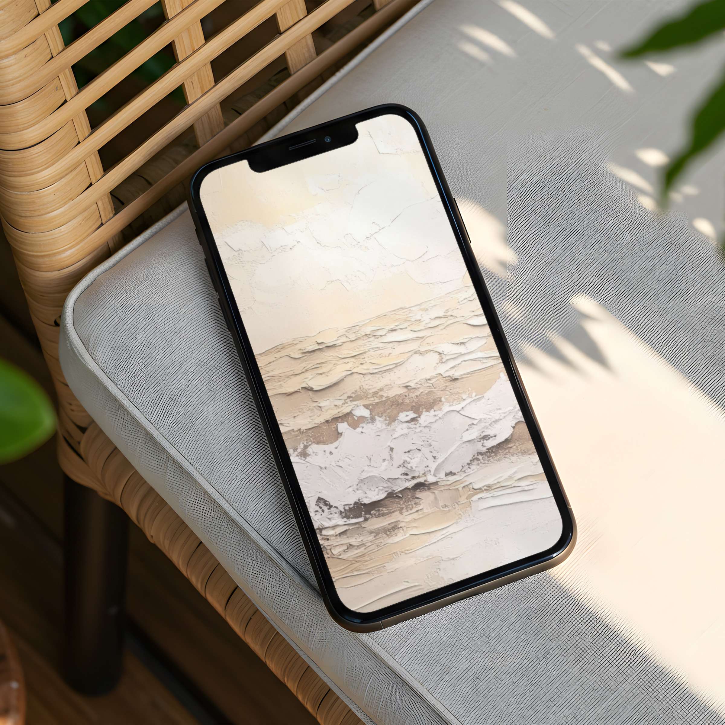 Elegant iPhone background featuring calming abstract textures in neutral tones perfect for instant download to personalize your phone