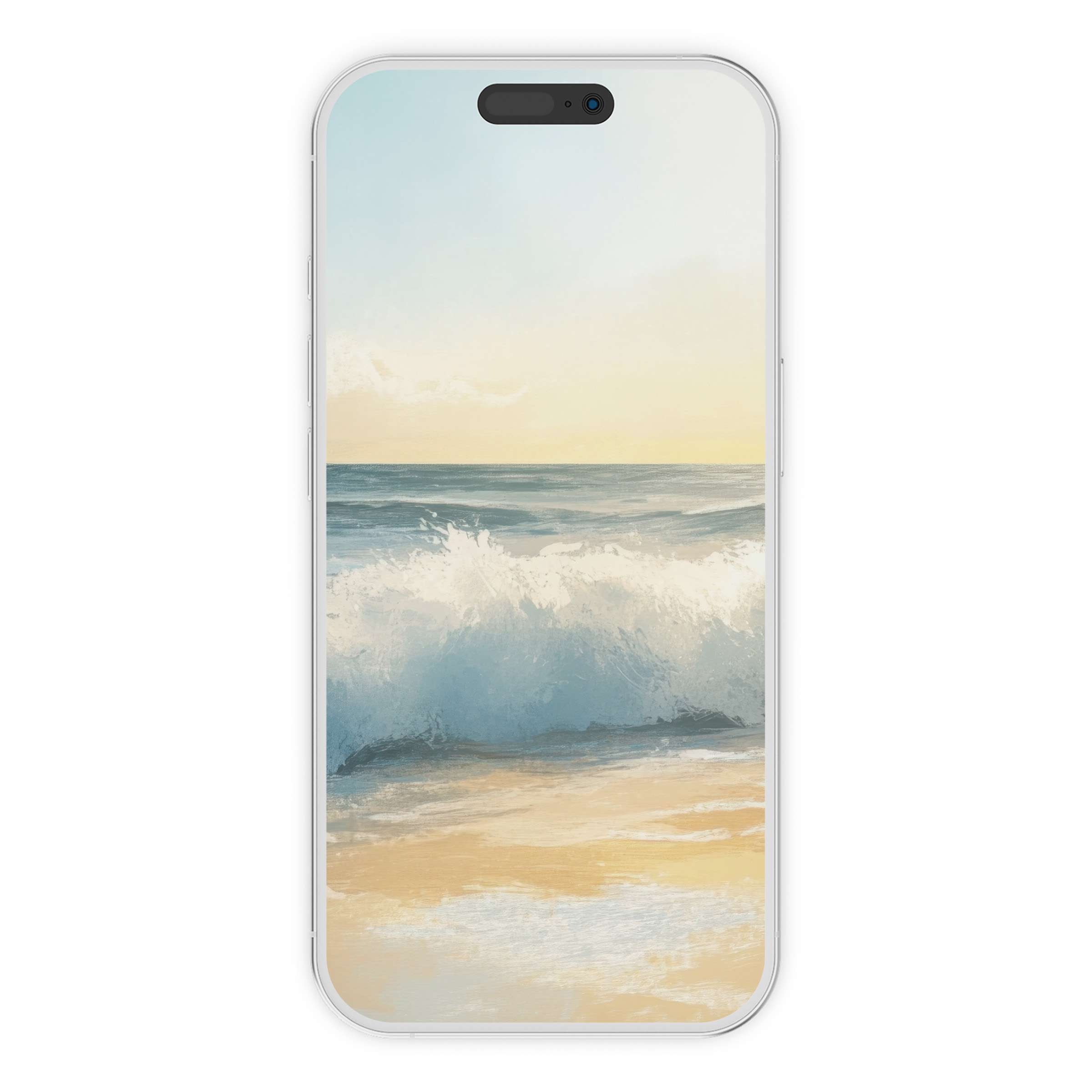 Summer iPhone wallpaper featuring serene ocean waves for your phone background, offering a calming digital download for all devices