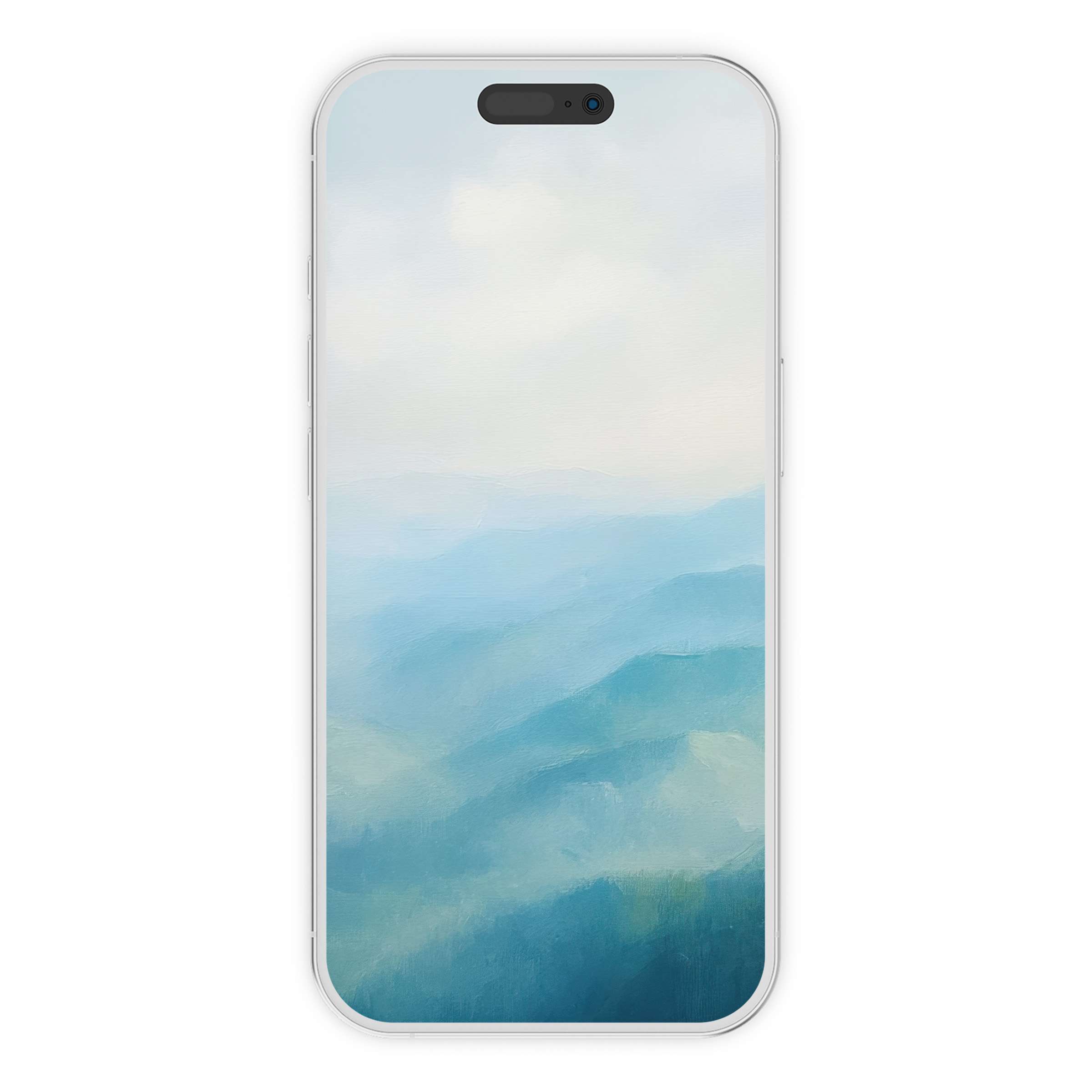 Serene blue gradients in a summer iPhone wallpaper provide an elegant phone background, ideal for digital download tranquility
