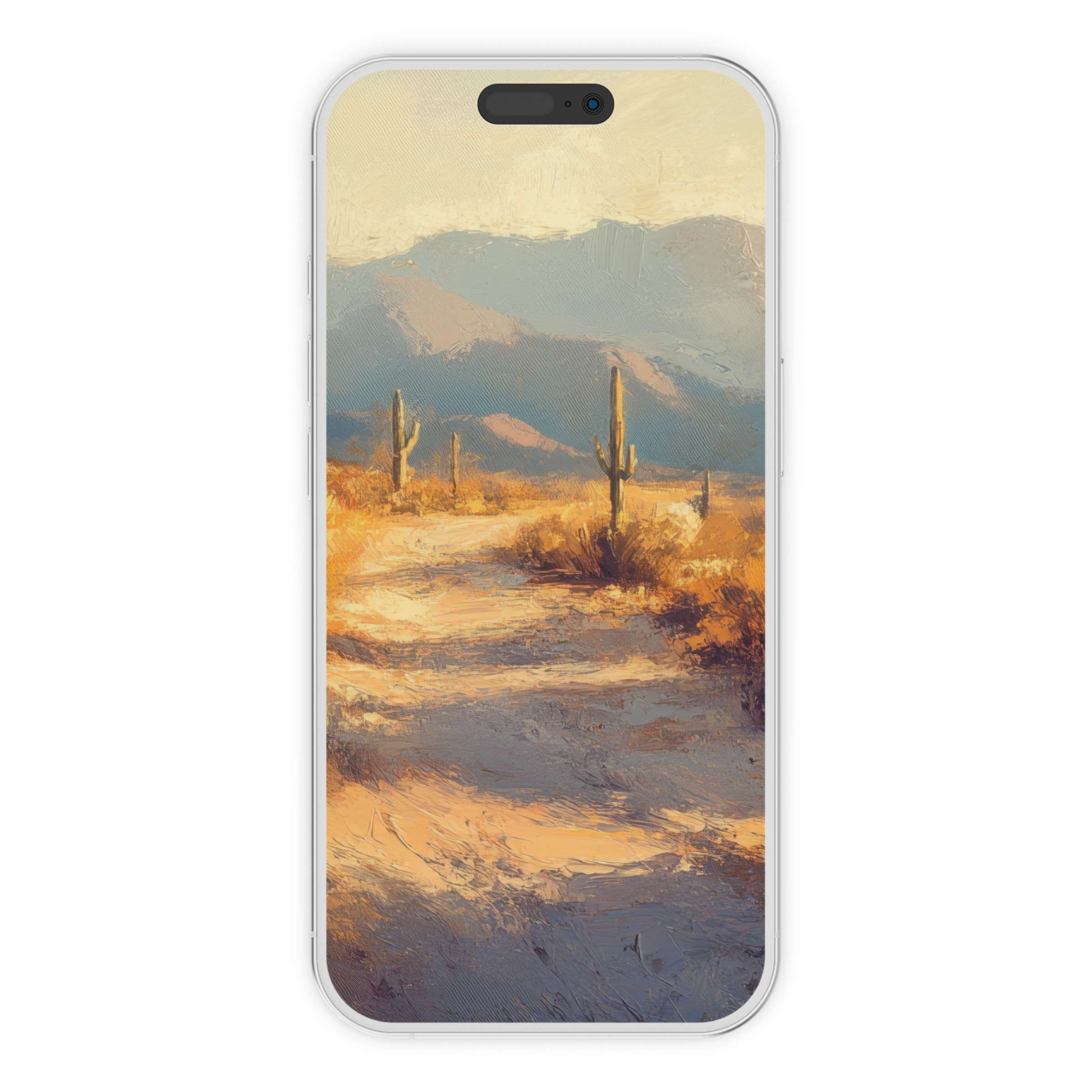 Elegant summer iPhone wallpaper with a serene desert landscape digital download, perfect phone background for calm aesthetics