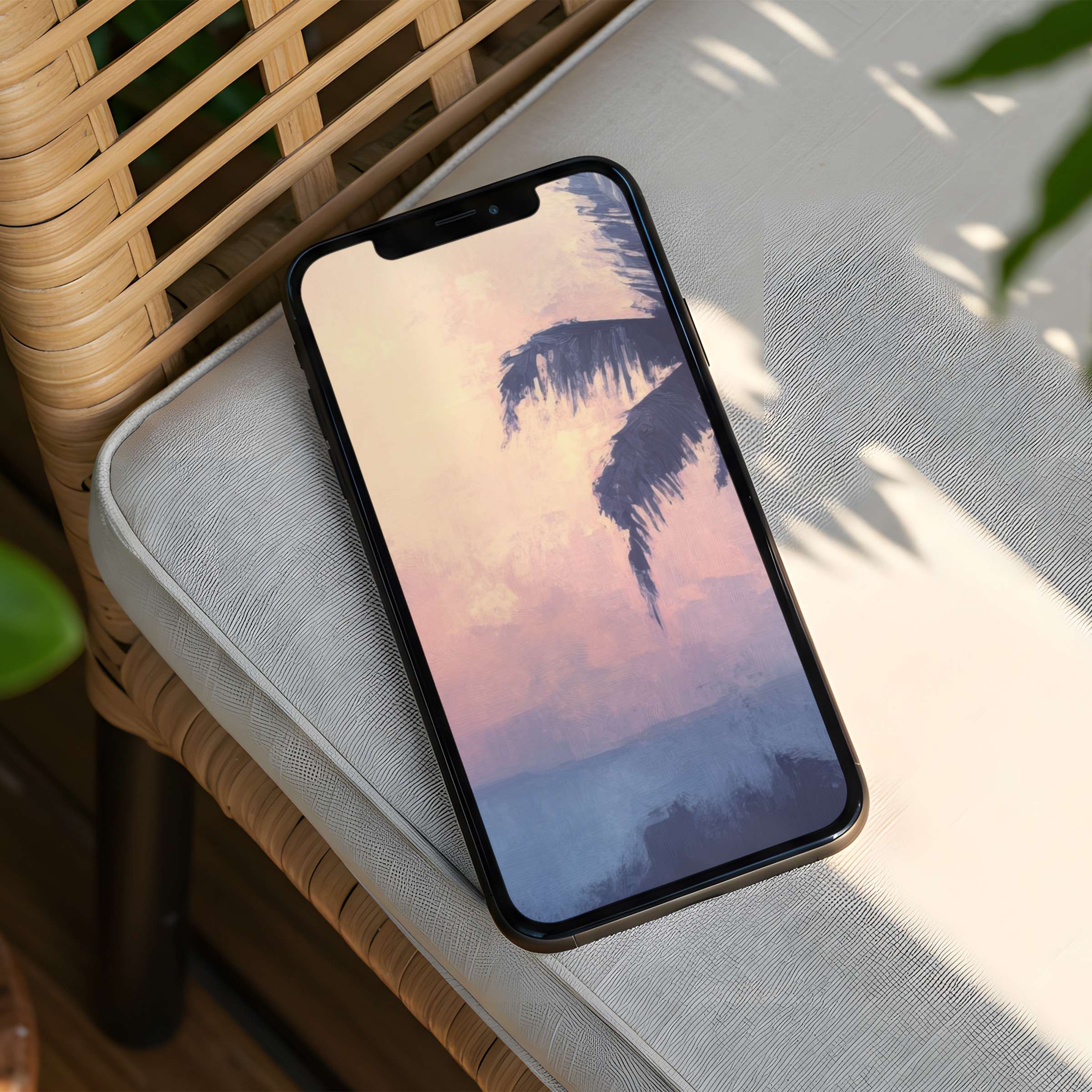 Elegant iPhone background featuring soft pastel landscape for mindful inspiration instant download to fit any phone screen