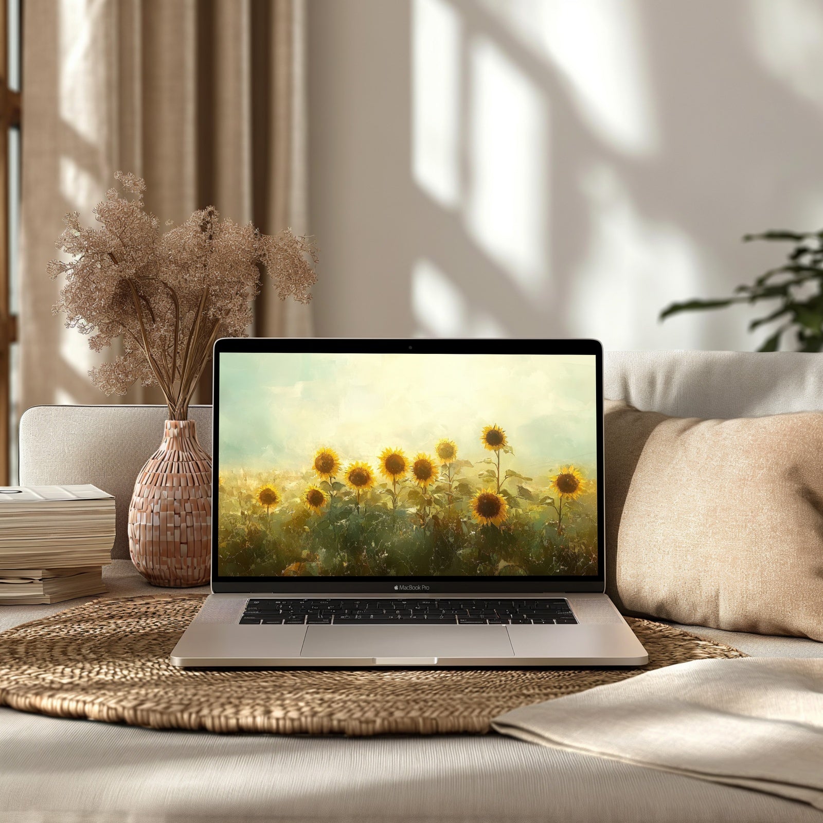 Summer Wallpaper for Computer in Boho Living Room