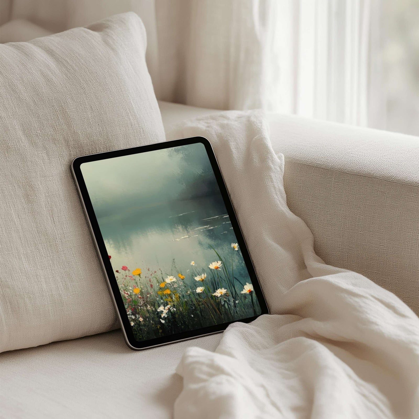Summer iPad Wallpaper Summer Flowers Reflection Lake View
