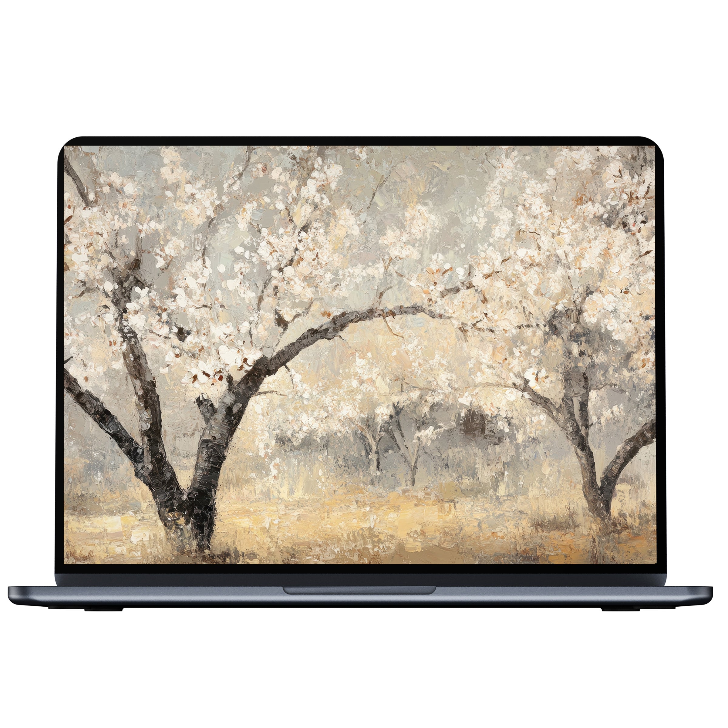 Elegant tree desktop wallpaper digital download for PC or Laptop, featuring serene pastel tones and inspiring textures for mindfulness