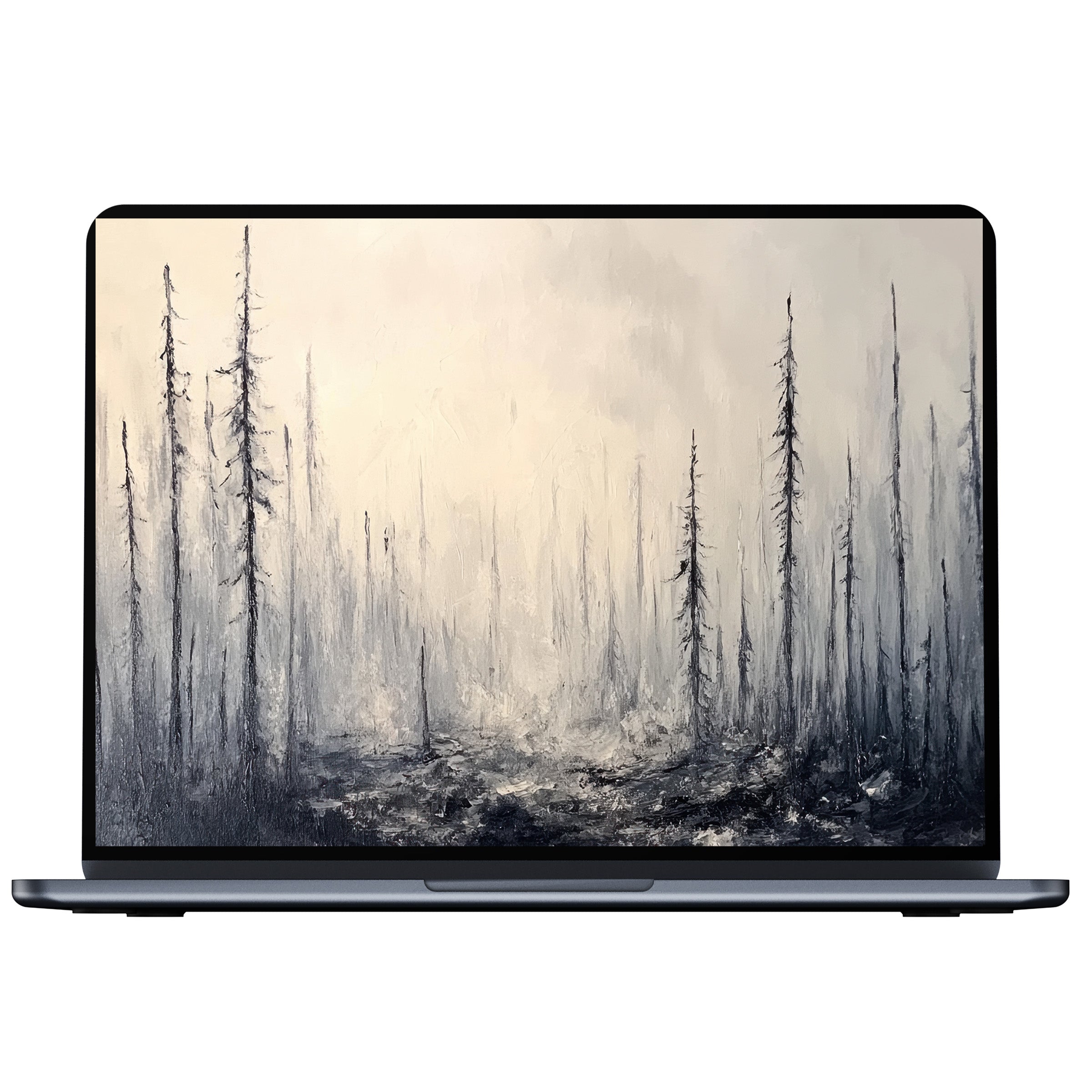 Elegant tree desktop wallpaper in grayscale for PC and laptop digital download evoking calm, inspiration, and mindfulness