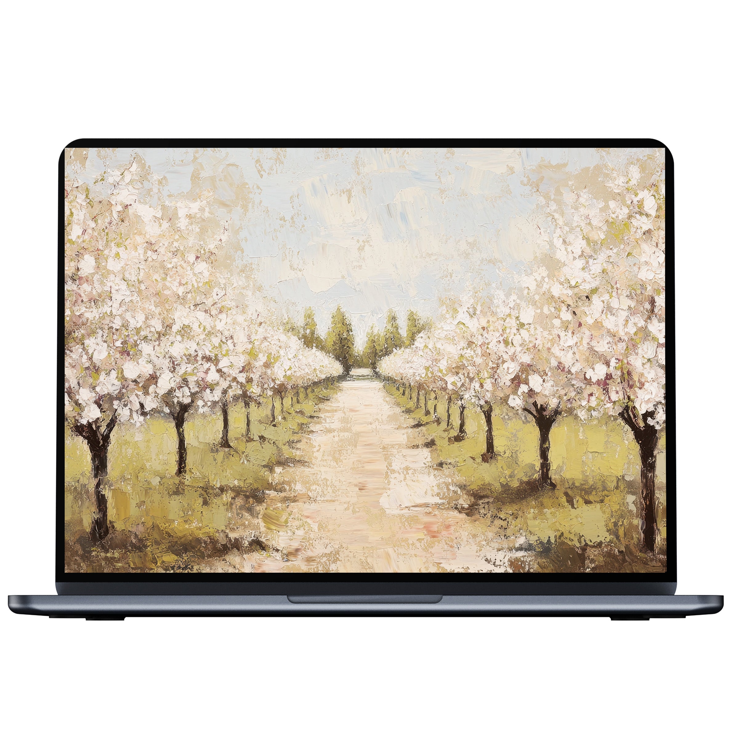 Elegant tree desktop wallpaper in pastel hues offers serenity and elegance perfect for PC or laptop digital download for mindfulness