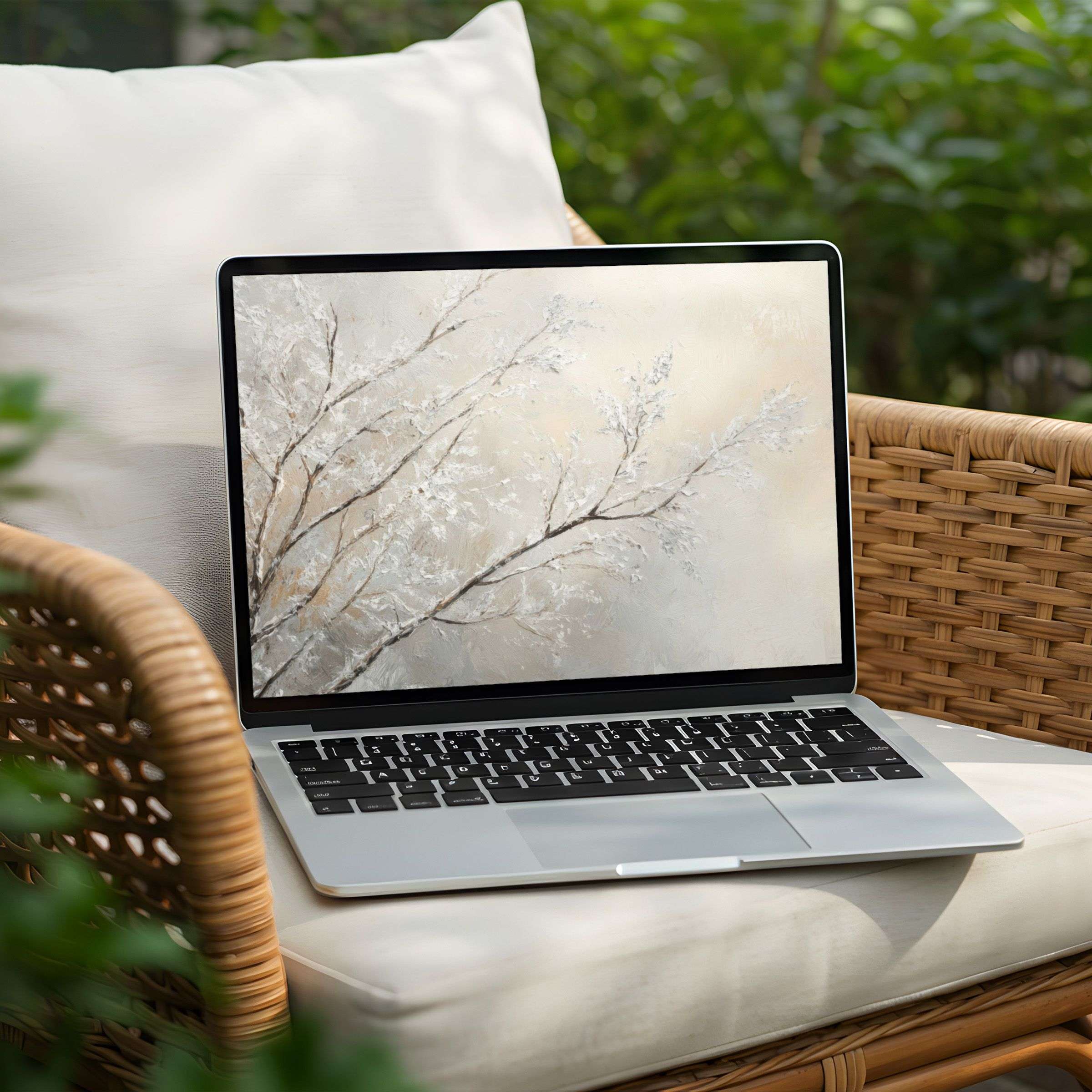 Elevate your PC or Laptop with this serene desktop background instant download of delicate branches inspiring elegance and calm